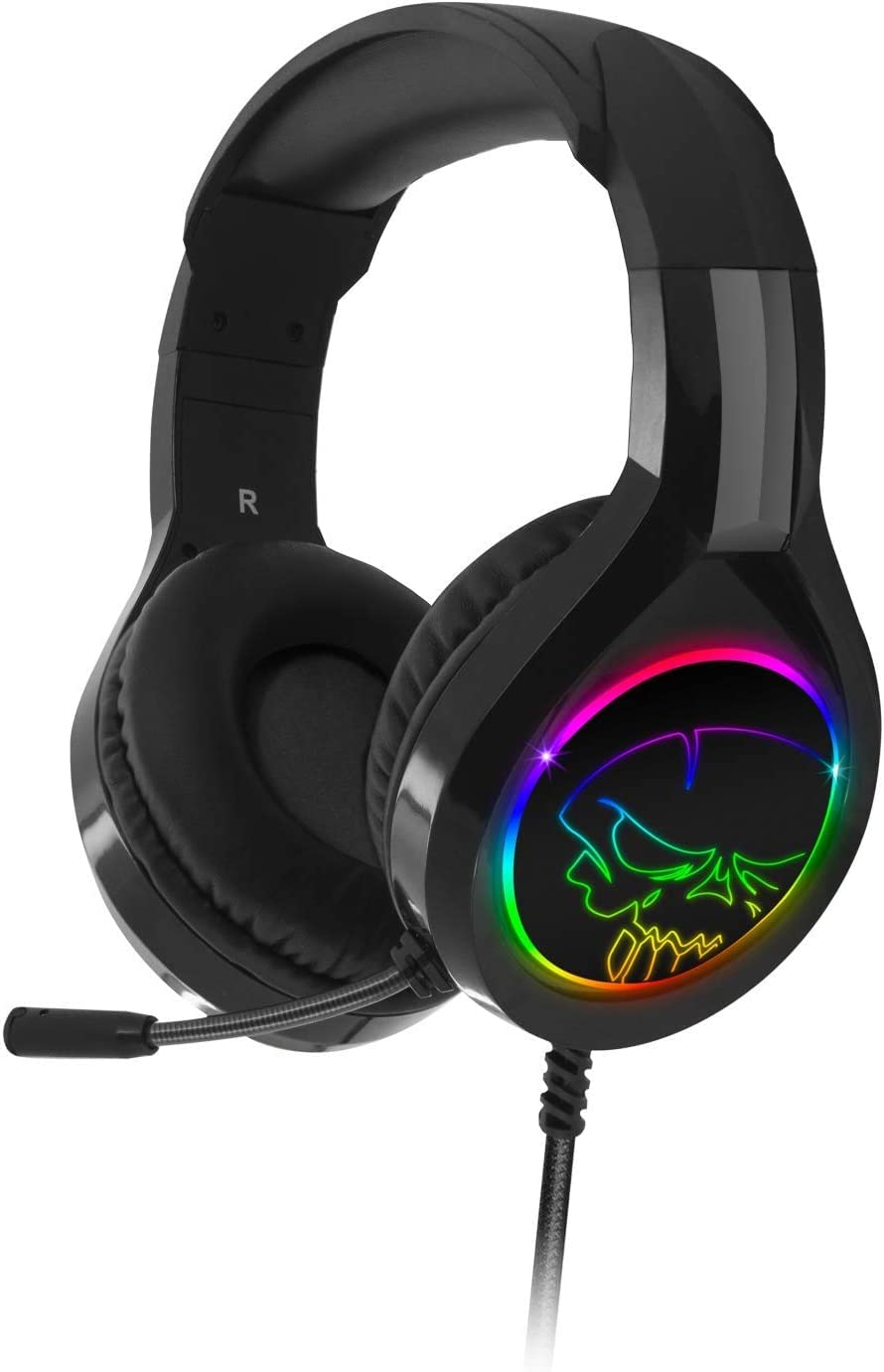 SPIRIT OF GAMER PRO-H8 Gaming Headset with Noise-Canceling Mic, RGB LED Lights, Multi-Platform Compatibility for PS5, Xbox Series X, PC, PS4, Xbox One - Perfect for Competitive Gaming & Immersive Audio Experience