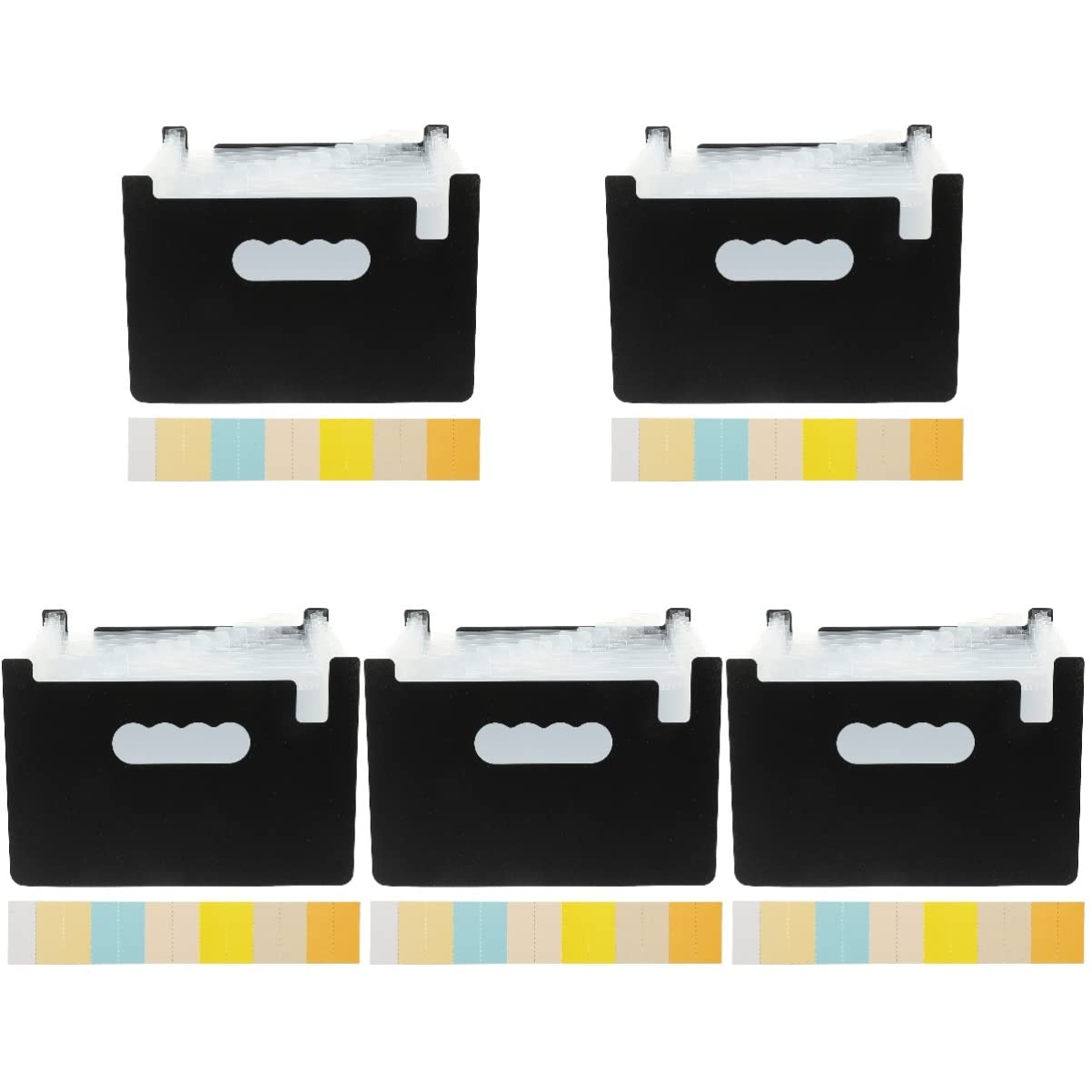 STOBOK 5-Pack Expandable Accordion File Folders - 13 Pockets Mini Coupon Organizer & Document Wallet - Portable File Organizer for Coupons, Receipts, Bills - Perfect for Office, School, Travel & Home Organization