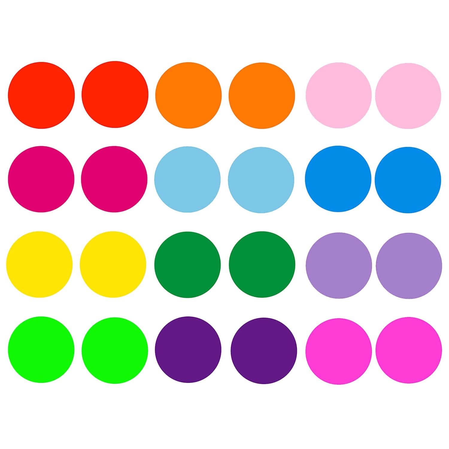 ELANE 24-Pack Colorful Dry Erase Dots - 6 Inch Reusable Whiteboard Stickers for Classroom Tables, Desks, Walls & Office Use - Perfect for Teachers, Students & Home Organization