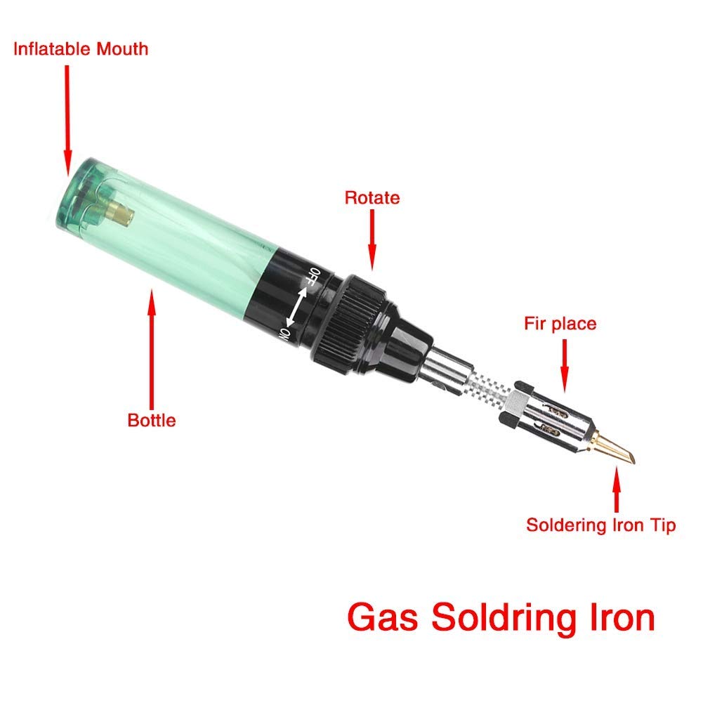 **Refillable Cordless Butane Soldering Iron & Torch Kit - 1300°F Portable Gas Soldering Tool for Automotive, Electronics, PC Repair & Home DIY - 40 Min Runtime - Perfect for On-the-Go Repairs & Crafting**