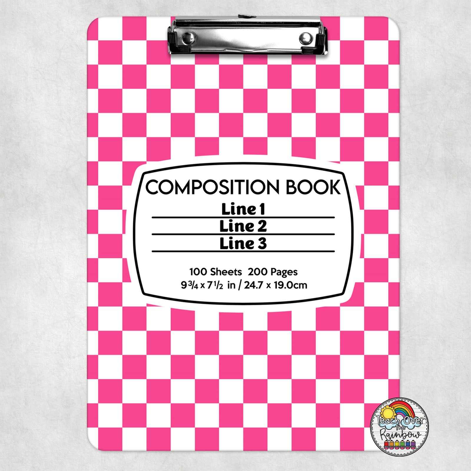 Checkered Composition Notebook 2-Pack - Classic School & Office Clipboard for Students, Teachers & Professionals - Perfect for Note-Taking, Homework & Organization