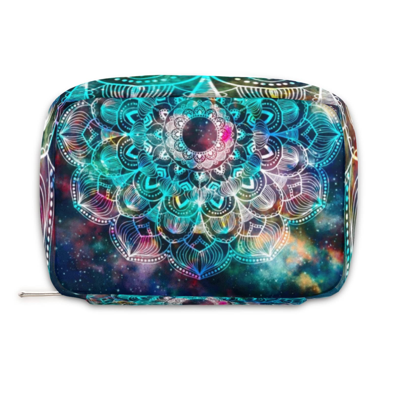 Green Floral Mandala Cosmetic Bag - Water-Resistant Travel Makeup Pouch for Women & Girls | Perfect for Purse, Toiletry Organizer & Beauty Essentials Storage