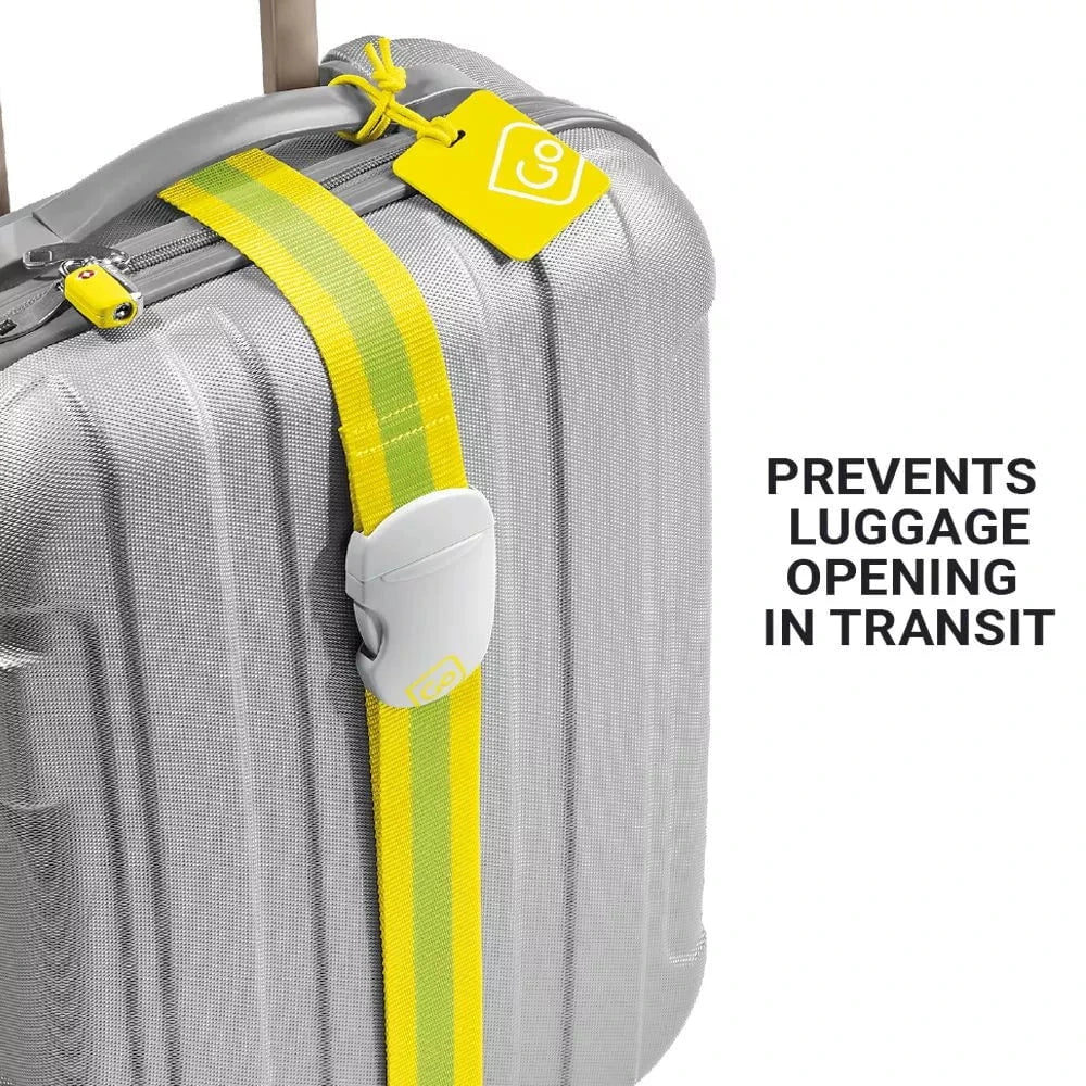 Bright Reflective Luggage Strap for Travel - Secure & Easy to Identify Bags at Airports - Perfect for Suitcases, Backpacks & Duffel Bags