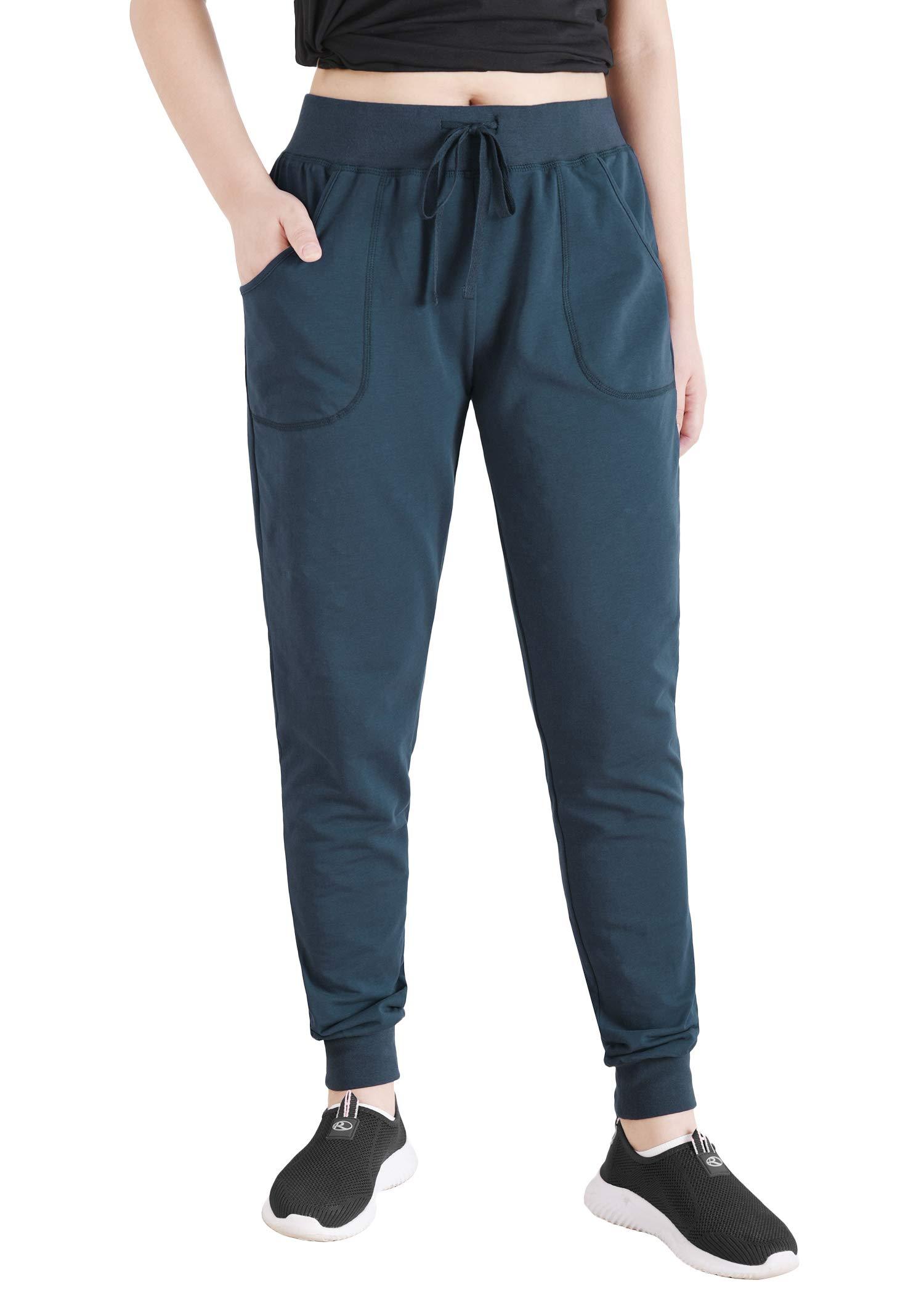 Women's Soft Cotton Jogger Sweatpants with Pockets - Comfortable Lounge Pants for Yoga, Running & Casual Wear