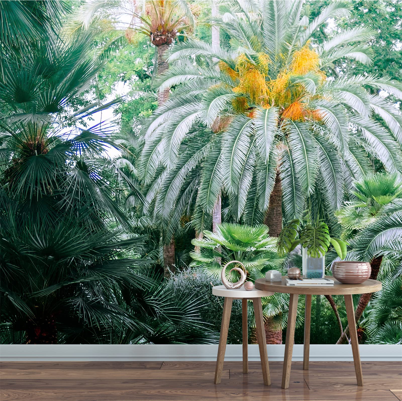 Tropical Leaves Green Landscape Wall Mural - Large Removable Wallpaper Sticker (170