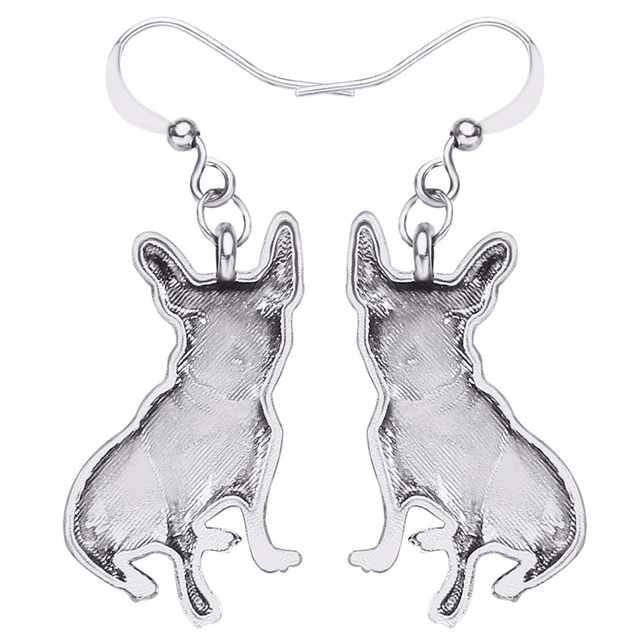 WEVENI Alloy French Bulldog Earrings - Gold & Silver Plated Dangle Drop Dog Jewelry for Women & Girls - Perfect Gift for Pet Lovers & Dog Owners - Great for Casual Wear, Parties & Special Occasions