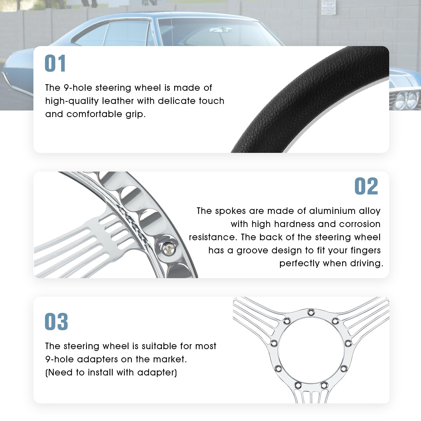 9 Bolt Disc Steering Wheel - 14