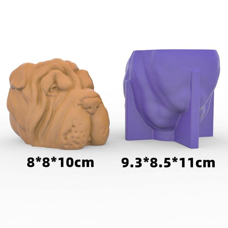 3D Silicone Dog Molds for Candle, Soap, Fondant, Chocolate, and Resin - Pug & Teddy Bear Baking Molds for DIY Cake Decorating, Home Crafts, and Party Treats