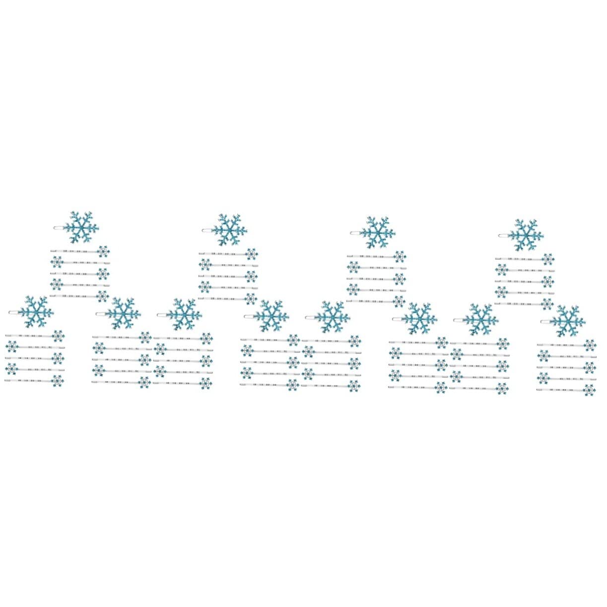 FRCOLOR 72 Pcs Rhinestone Hair Clips for Women - Snowflake Hair Barrettes, Bridal Hairpins, Blue Holiday Hair Accessories - Perfect for Weddings, Parties, Christmas & Special Occasions