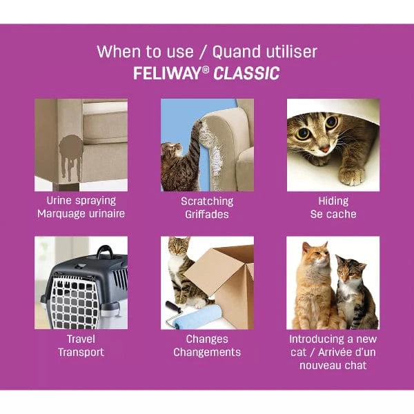 FELIWAY Classic Cat Calming Diffuser Kit - 30 Day Refill - Reduce Stress & Anxiety in Cats - Perfect for Vet Visits, Travel & Multi-Cat Homes