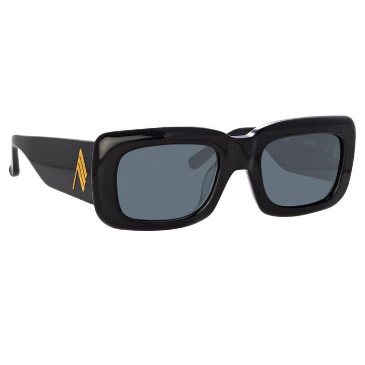 The Attico Marfa 03 C1 Black Gold Sunglasses - Luxury Designer Shades for Women - Perfect for Beach, Vacation & Outdoor Fashion Accessories