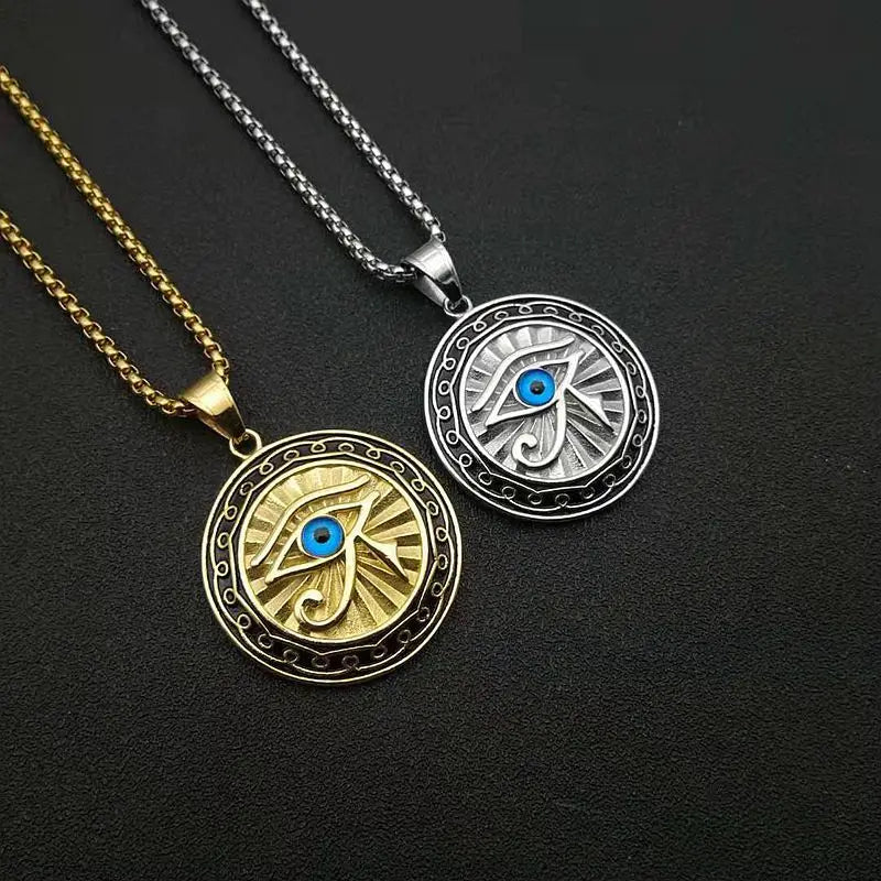 Eye of Horus Pendant Necklace - Ancient Egyptian Protection Amulet Jewelry for Men & Women - Perfect for Spiritual Healing, Meditation & Fashion Accessories