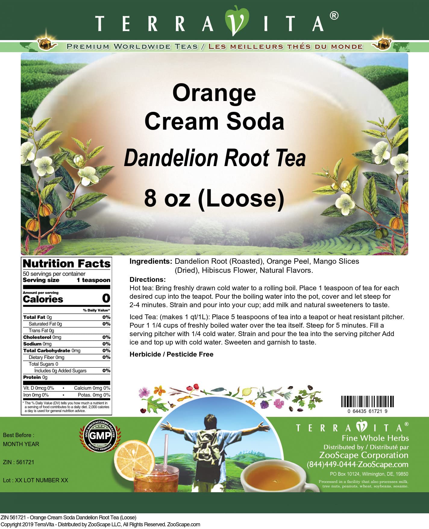 Organic Orange Cream Soda Dandelion Root Loose Leaf Tea - 3 Pack (8 oz Each) | Caffeine-Free Herbal Tea for Relaxation & Digestion | Perfect for Afternoon Tea Time & Stress Relief