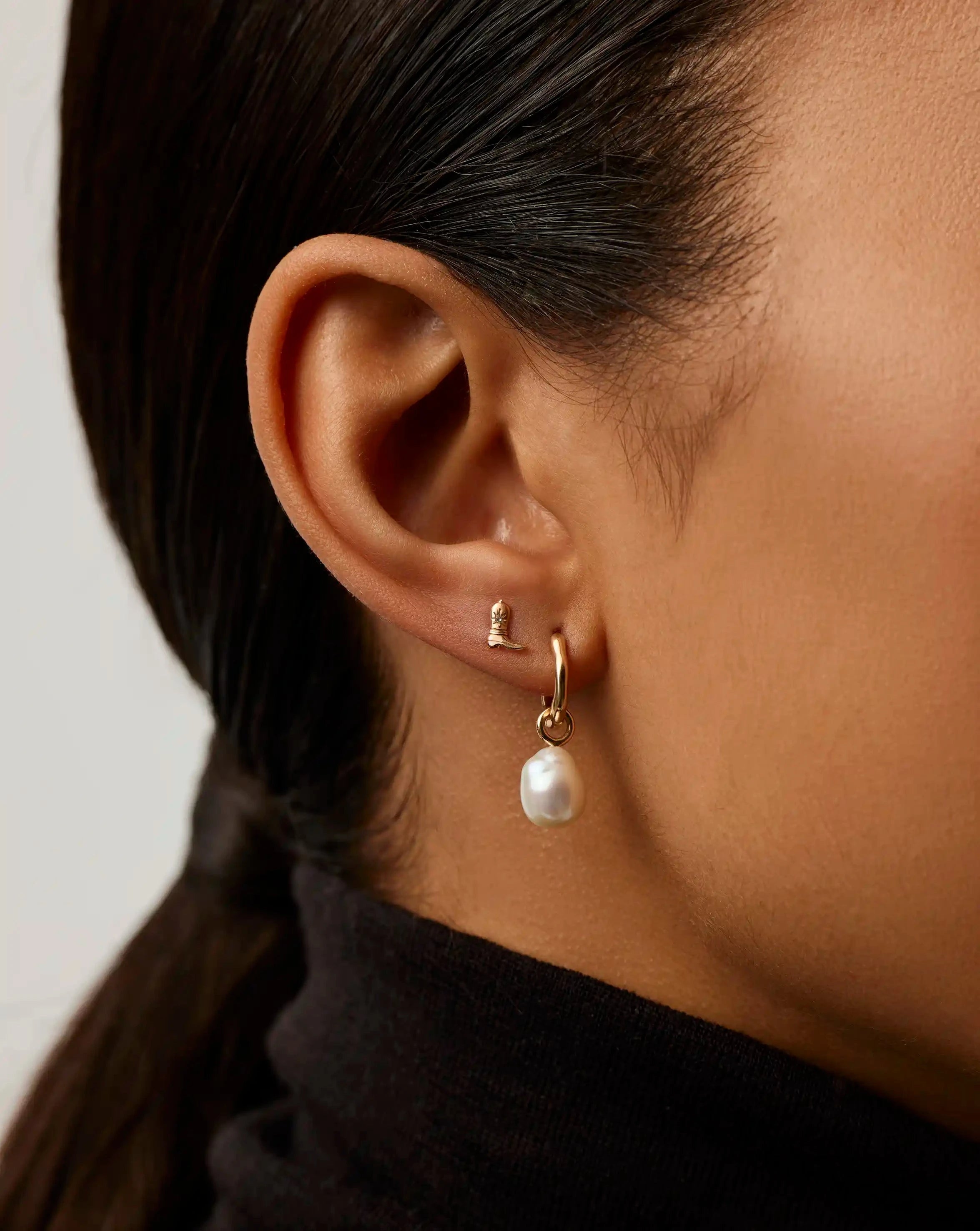 14K Solid Gold Cowboy Boot Stud Earrings with Diamond Accents - Western Style Jewelry for Women, Perfect for Country Concerts, Rodeos, and Cowgirl Fashion