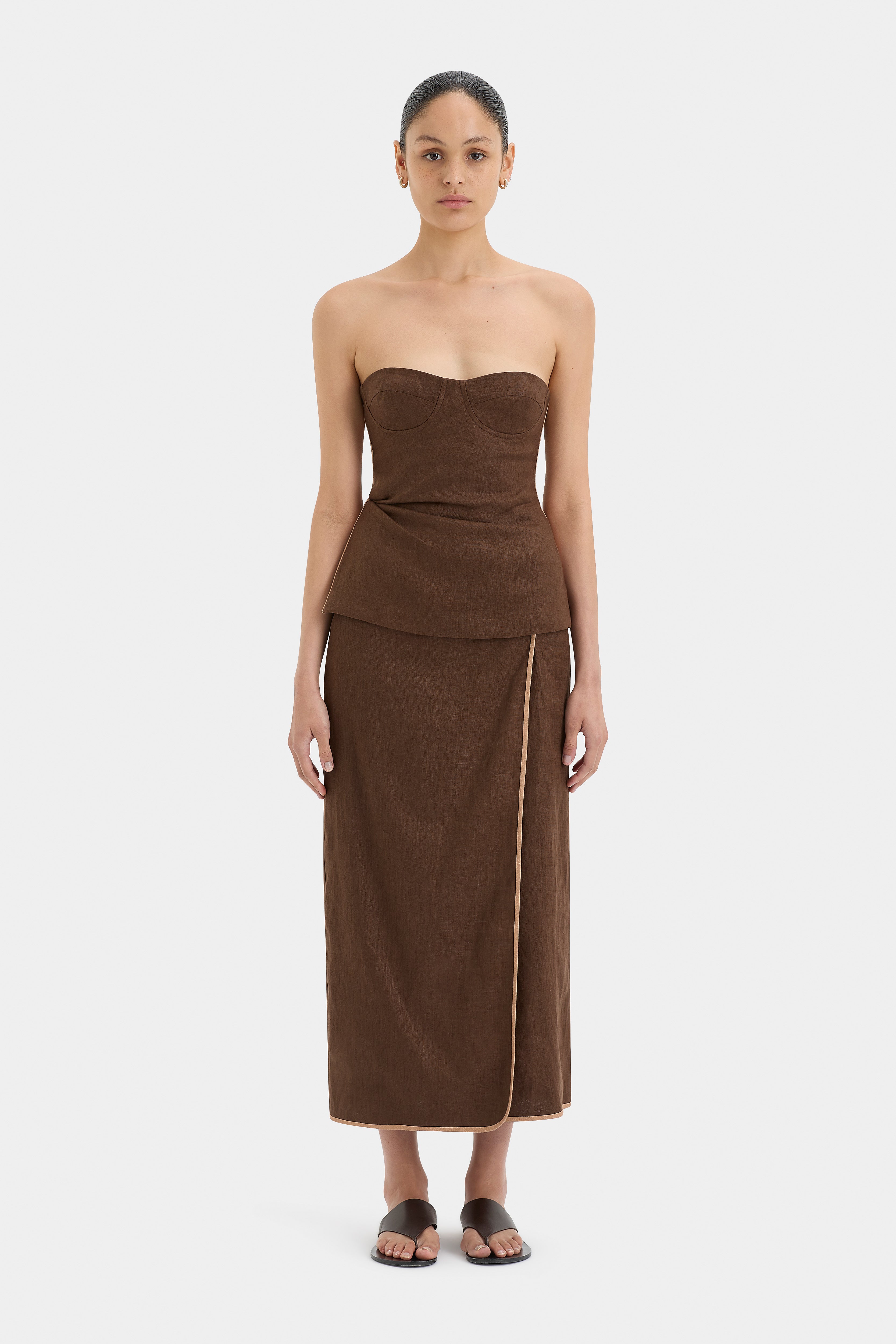 Affogato Twist Midi Skirt for Women - Flowy A-Line Summer Skirt with Pockets | Perfect for Beach, Vacation & Casual Outfits