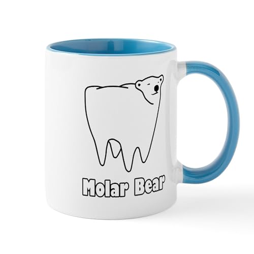 White/Blue Inside - Molar Bear Polar Tooth Bear Mugs
