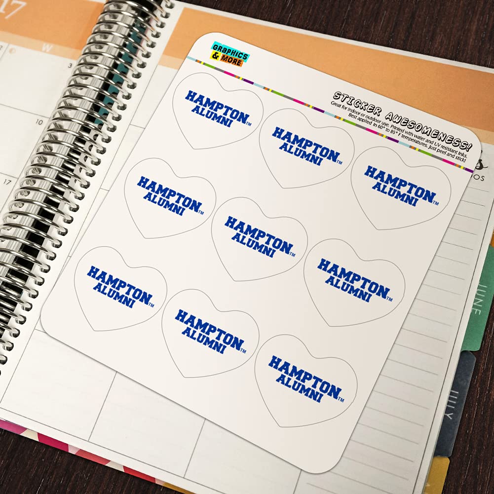 Hampton University Pirates Alumni Heart Shaped Planner Stickers - Scrapbook & Craft Supplies for DIY Projects, School Memories, and Gift Decoration
