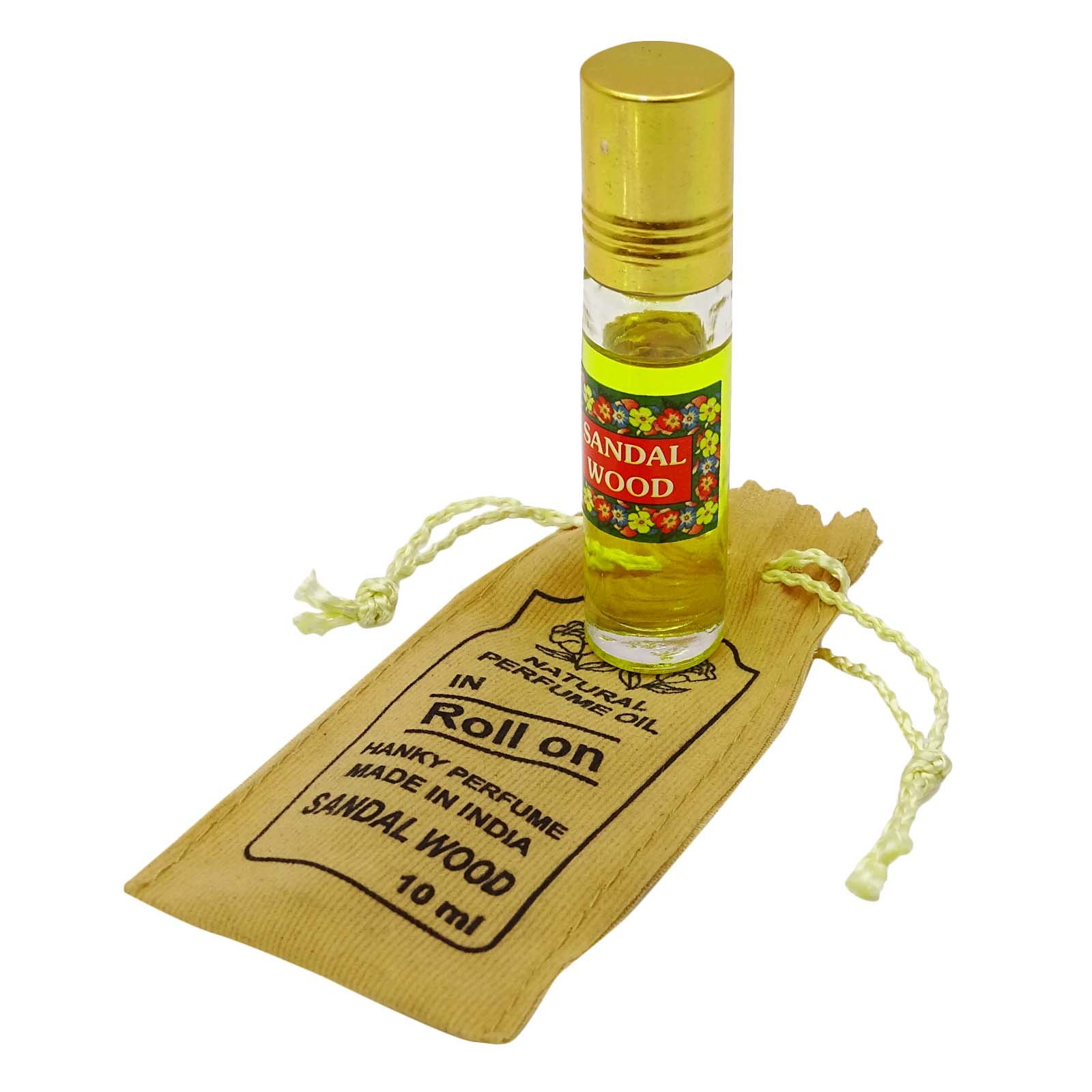10ml Pure Sandalwood Fragrance Oil - 100% Natural Perfume Essential Oil with Travel Pouch | Aromatherapy, DIY Perfumes, Massage & Home Scenting