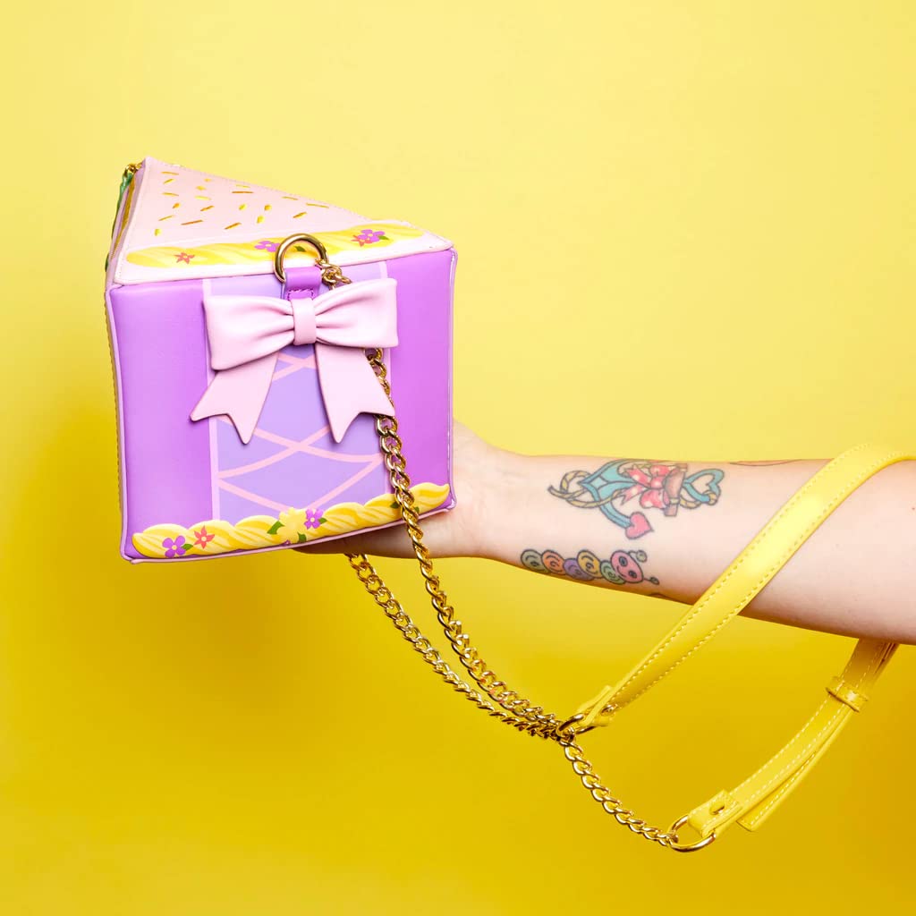 Disney Tangled Cosplay Cake Crossbody Bag - Rapunzel Inspired Purse for Women | Cute Loungefly Mini Backpack for Disney Fans, Theme Parks & Cosplay Events