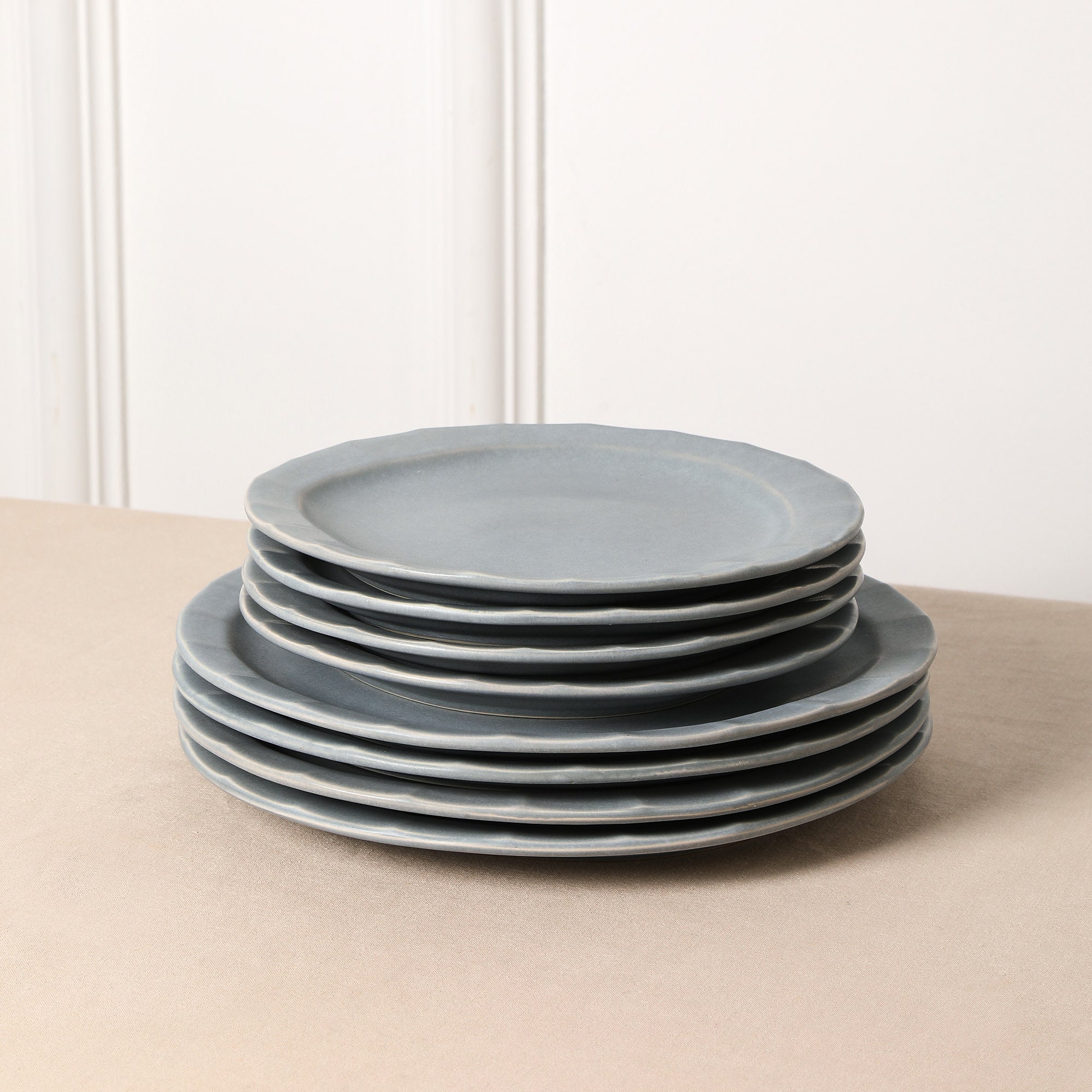 Oasis Stoneware Salad Plate - Gray Blue Ceramic Dinnerware Set for Everyday Use & Entertaining | Durable & Stylish Dish for Salads, Appetizers, Desserts