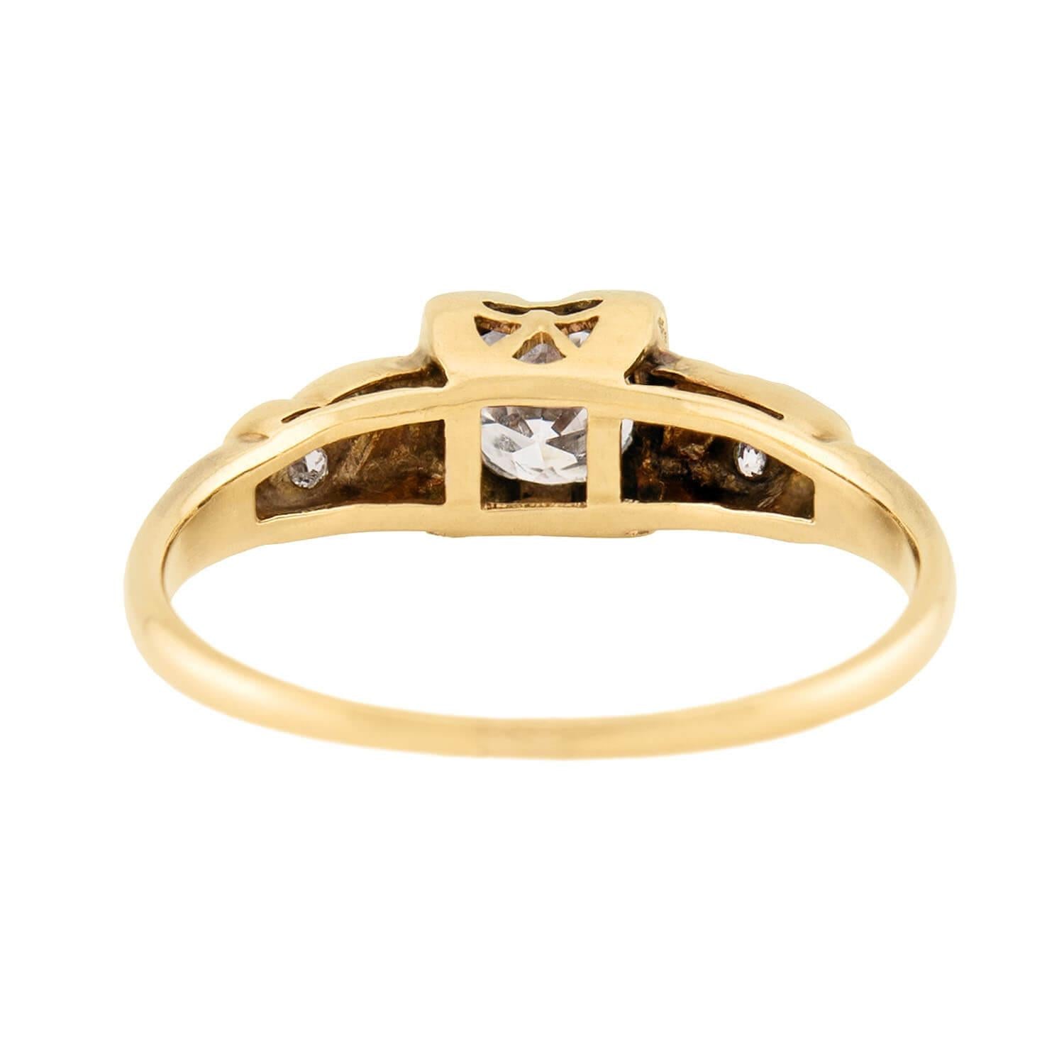 14K White Gold Edwardian Style Diamond Engagement Ring - 0.40ct Vintage Inspired Solitaire Ring for Women, Perfect for Proposals, Anniversaries & Special Occasions