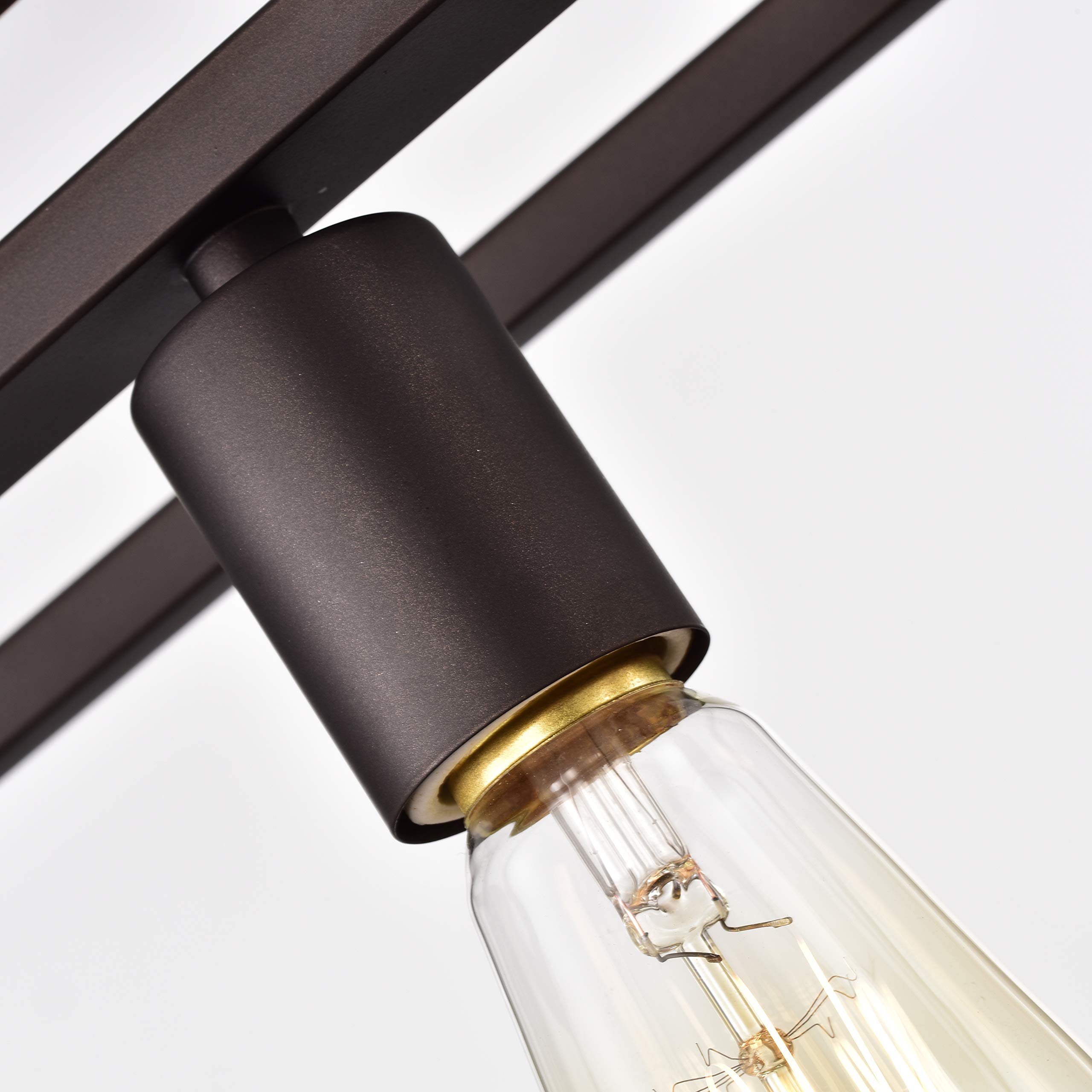 Industrial 5-Light Oil Rubbed Bronze Pendant Ceiling Fixture - 38