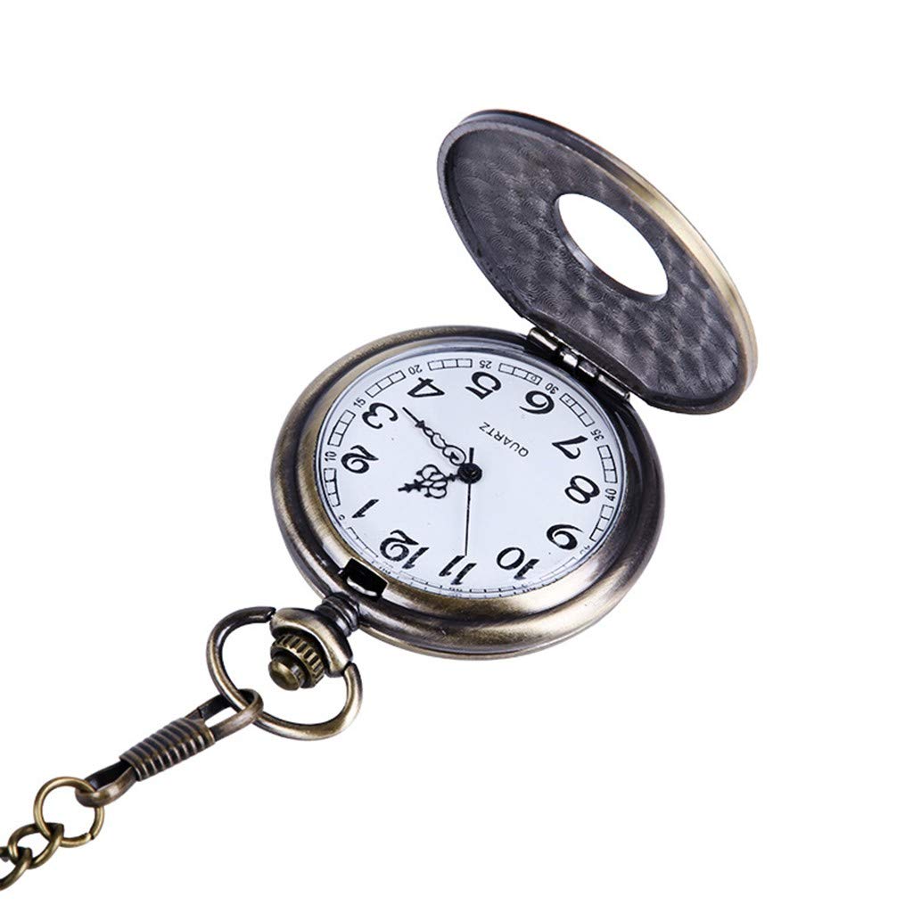 Vintage Steampunk Roman Numerals Quartz Pocket Watch for Men - Personalized Engraving, Perfect for Gifts & Collectors - Ideal for Formal Events, Cosplay, and Antique Lovers