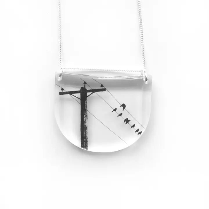 Black Drop Designs Crow Pole Necklace - Elegant Gothic Jewelry for Women, Perfect for Halloween, Cosplay & Dark Fashion Accessories