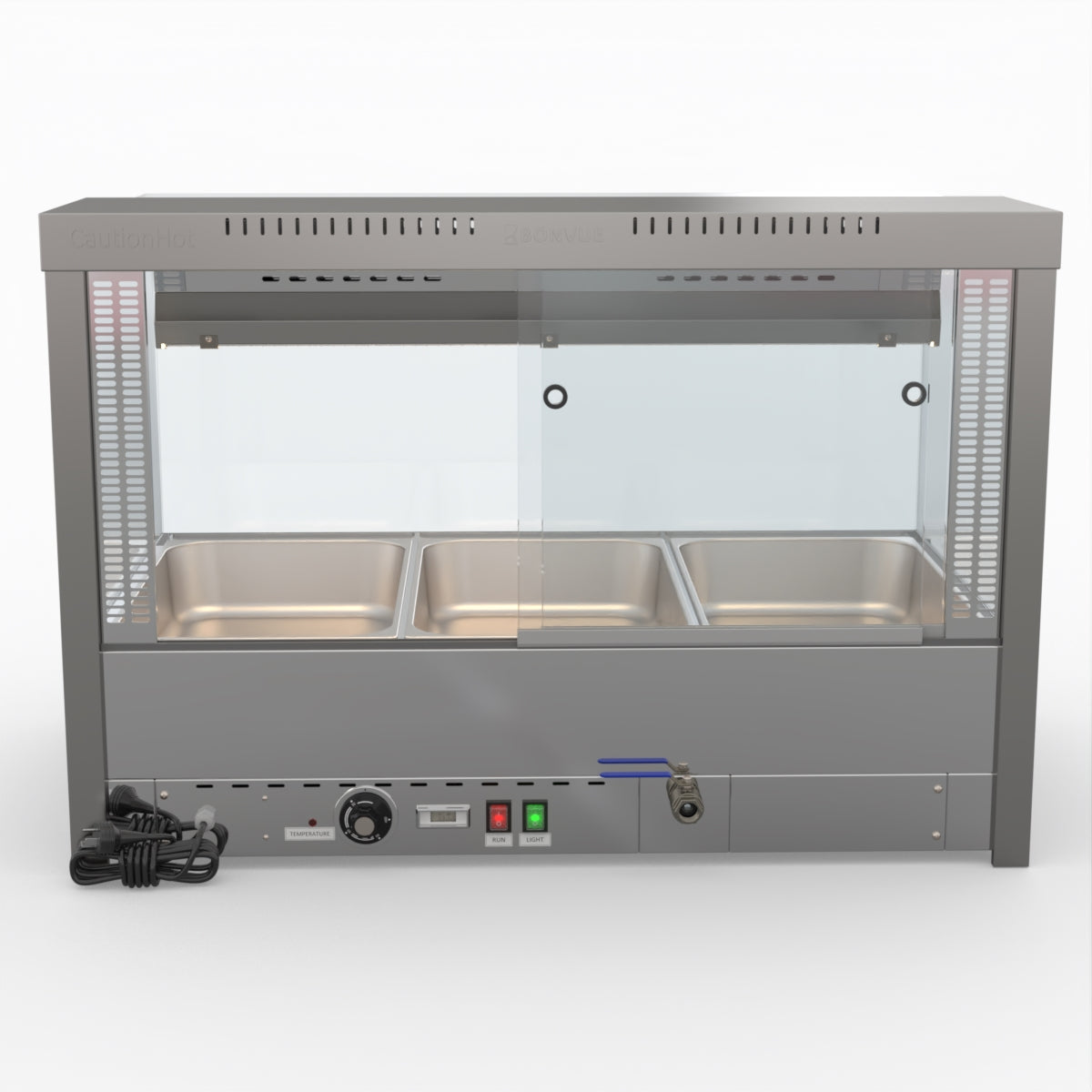 Bonvue BM11SC Square Countertop Bain Marie - Dual Wet & Dry Food Warmer for Restaurants, Catering & Buffets - Perfect for Keeping Soups, Sauces & Dishes Warm