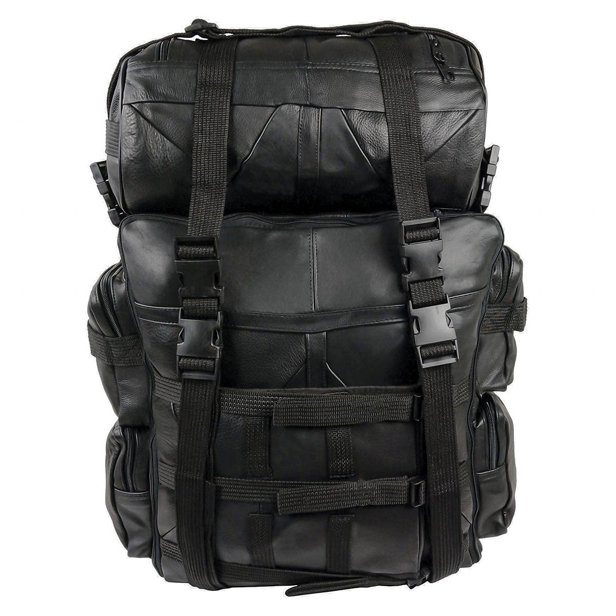 Milwaukee Leather SH537 Large Black Motorcycle Sissy Bar Pack - Premium Leather Storage Bag for Bikes, Cruisers & Touring | Perfect for Long Rides, Road Trips & Gear Organization