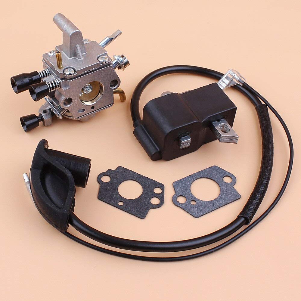 Laliva Carburetor & Ignition Coil Module Kit for STIHL FS300 FS350 FS120 FS200 FS250 FS250R FS020 FS202 TS200 Trimmer & Weedeater - Replacement Parts for Lawn Maintenance & Landscaping Tools