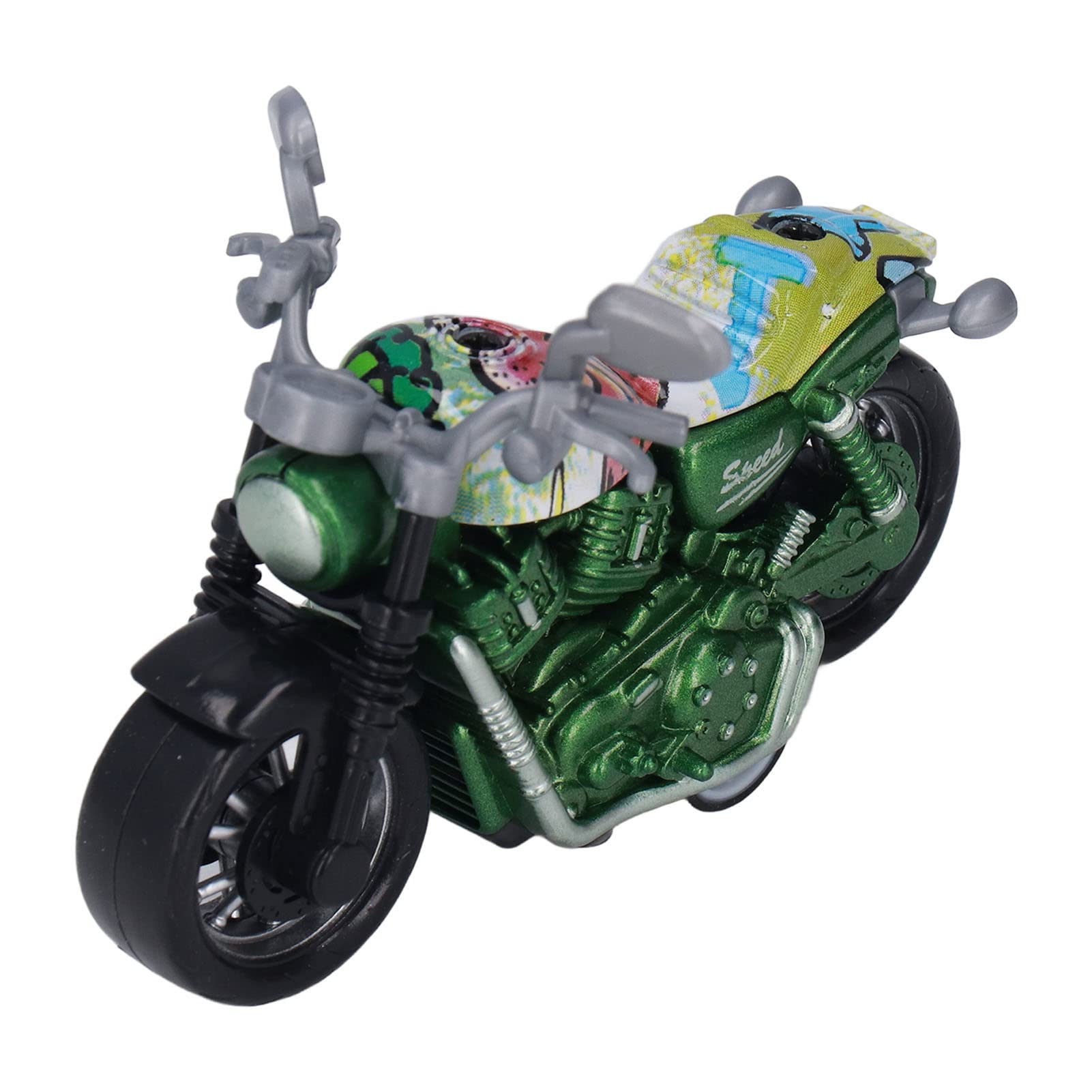 Pull Back Motorcycle Toy - Retro Alloy Model for Kids Birthday Gift, Play & Display