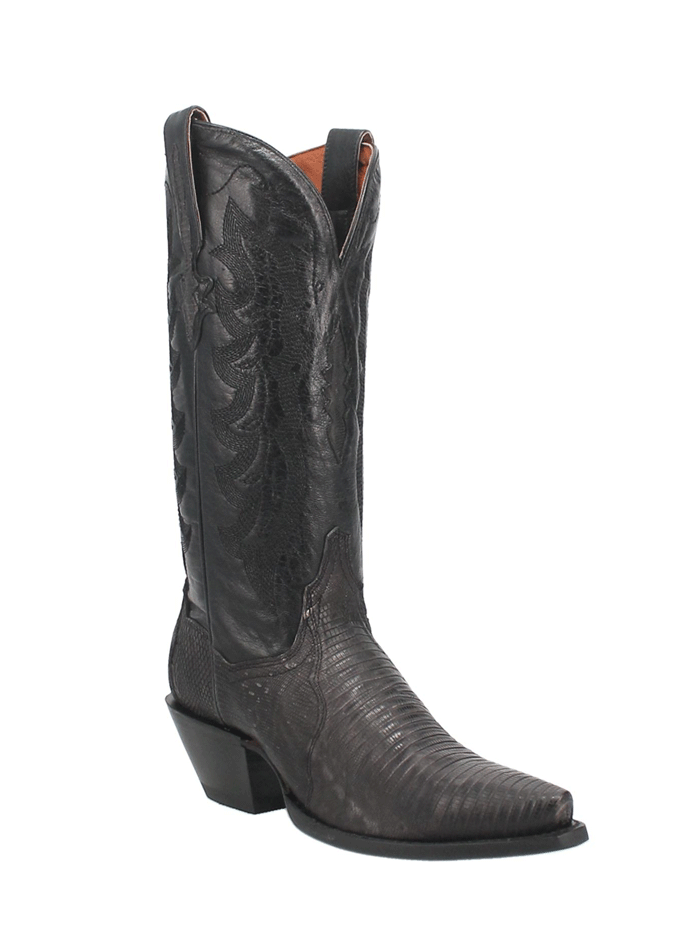 Dan Post DP3008 Women's Drifter Lizard Boots - Charcoal Western Cowgirl Boots for Country Dancing & Rodeo Events