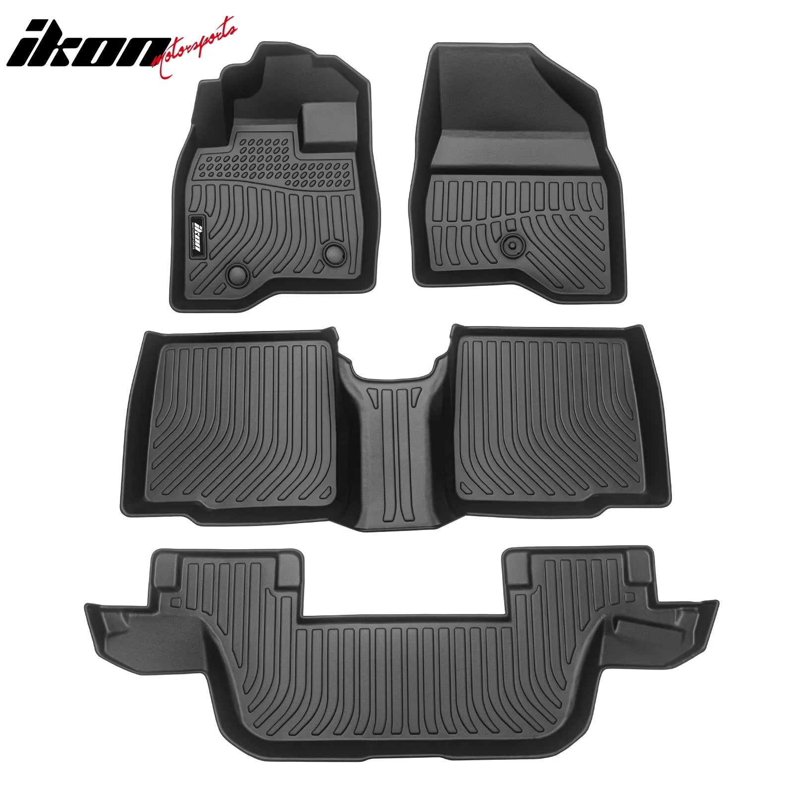 IKON 3D Molded All-Weather Floor Mats for 2015-2019 Ford Explorer - Custom Fit Front & Rear Row Liners (4PC Set, Black TPE) - Durable Protection for Cars, SUVs & Trucks - Perfect for Daily Commute, Road Trips & Family Adventures