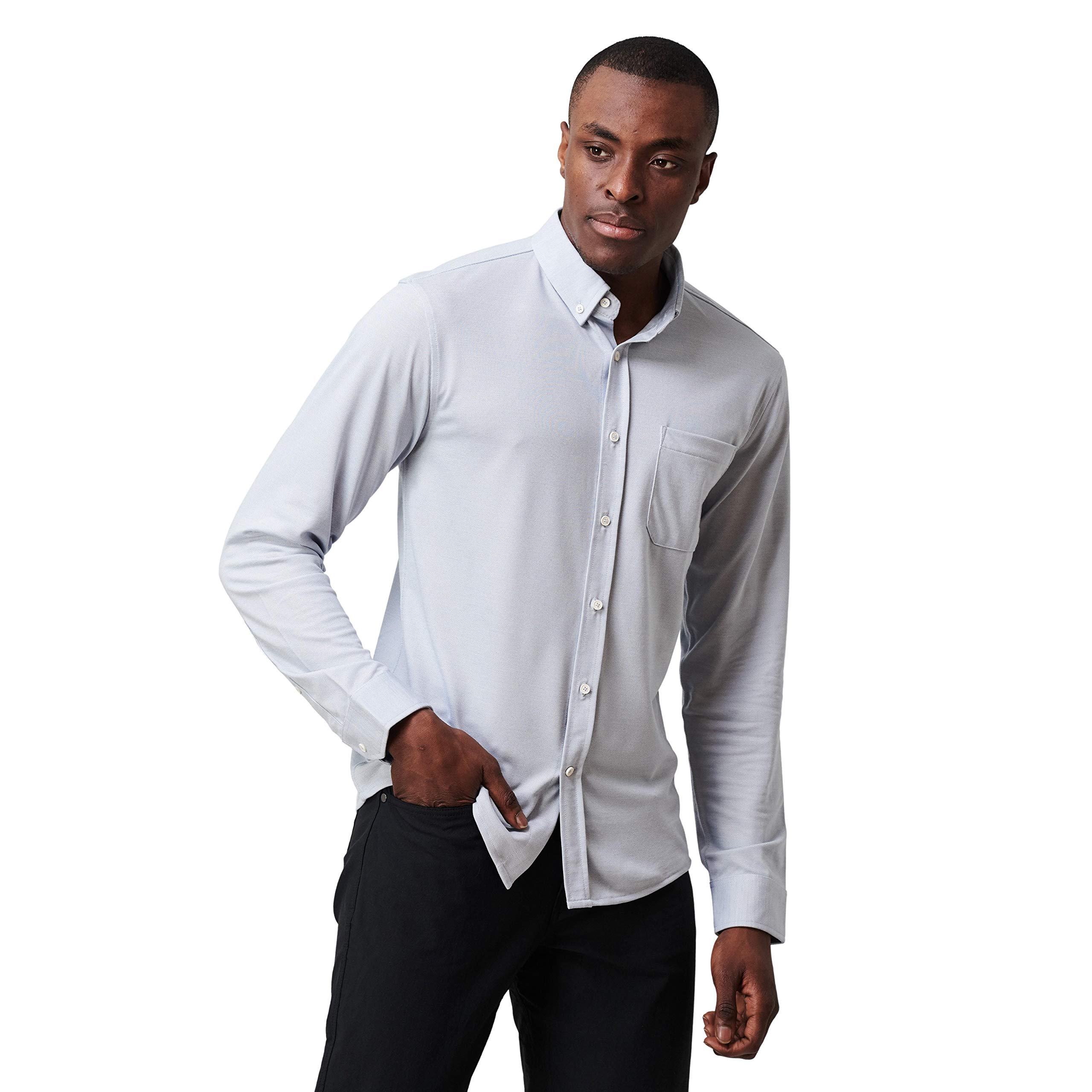 Western Rise Limitless Merino Wool Men's Performance Button-Down Shirt - Breathable, Odor-Resistant Travel & Business Casual Shirt for Outdoor Adventures & Office Wear