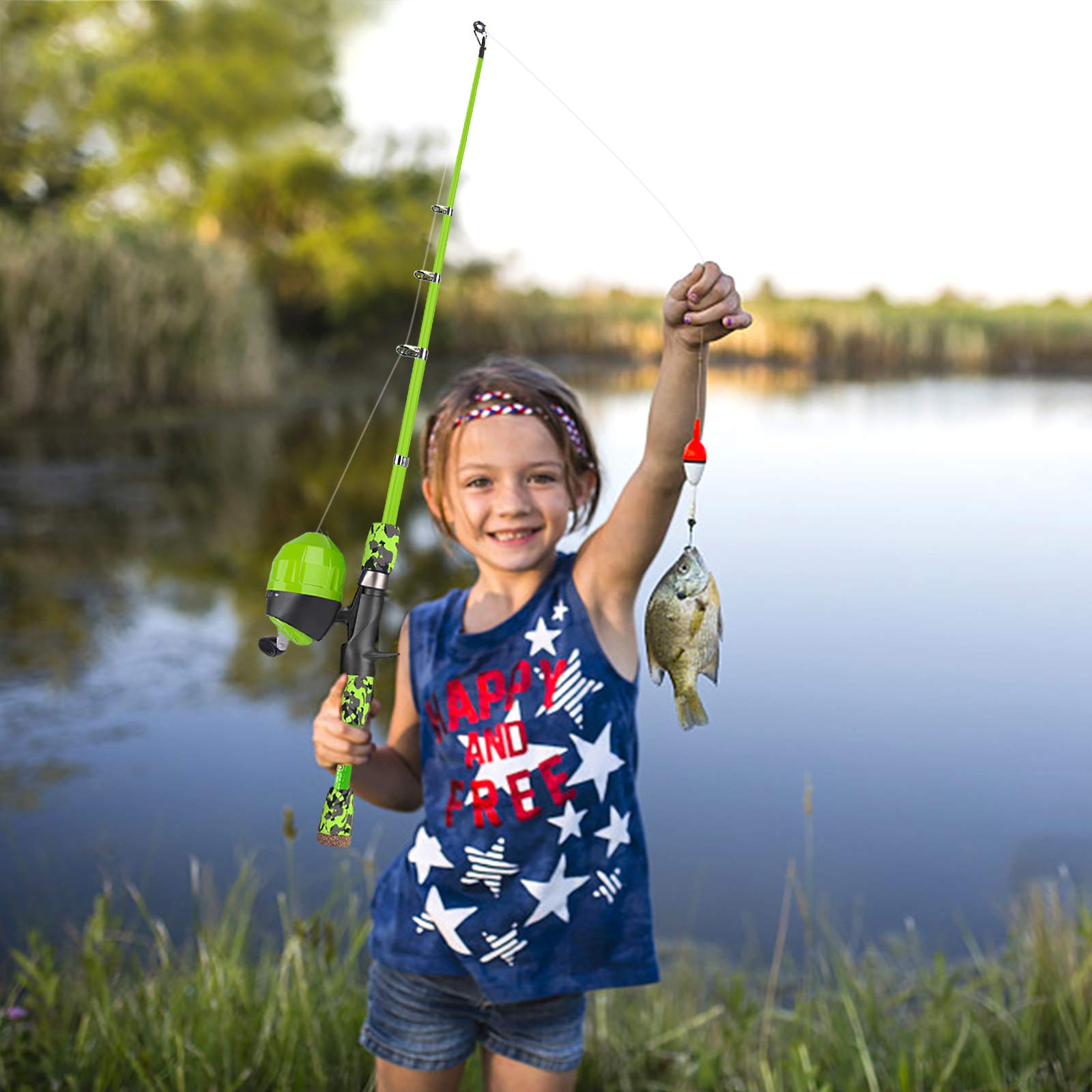 ODDSPRO Pink Kids Fishing Pole - Telescopic Fishing Rod and Reel Combo Kit with Tackle Box | Portable Fishing Gear for Girls & Youth | Perfect for Outdoor Camping, Beach Trips & Family Bonding