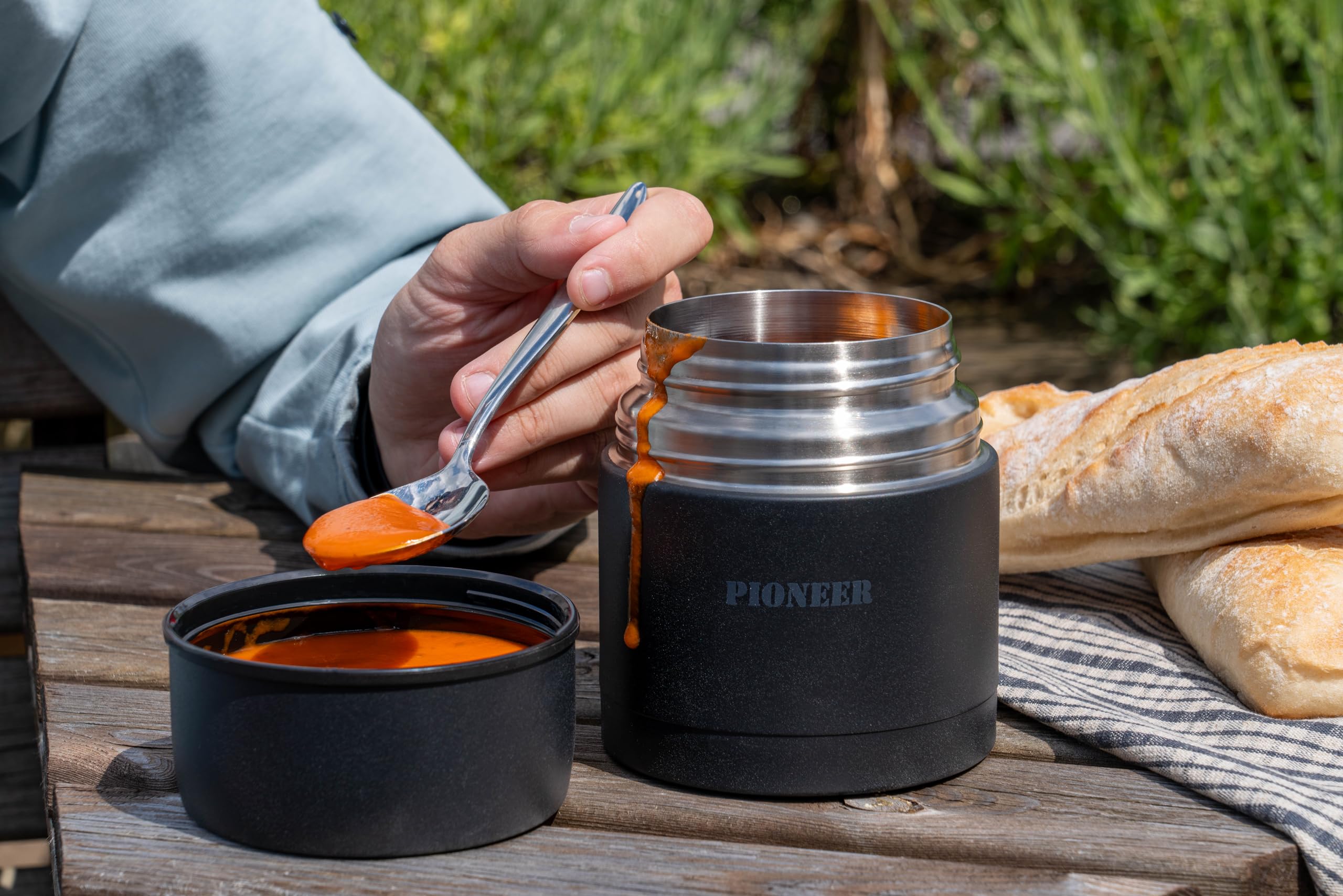 Premium Vacuum Insulated Stainless Steel Soup & Food Thermos - 8 Hours Hot, 24 Hours Cold - 500ml Leakproof Flask for Office, Hiking, Camping & Travel - Black