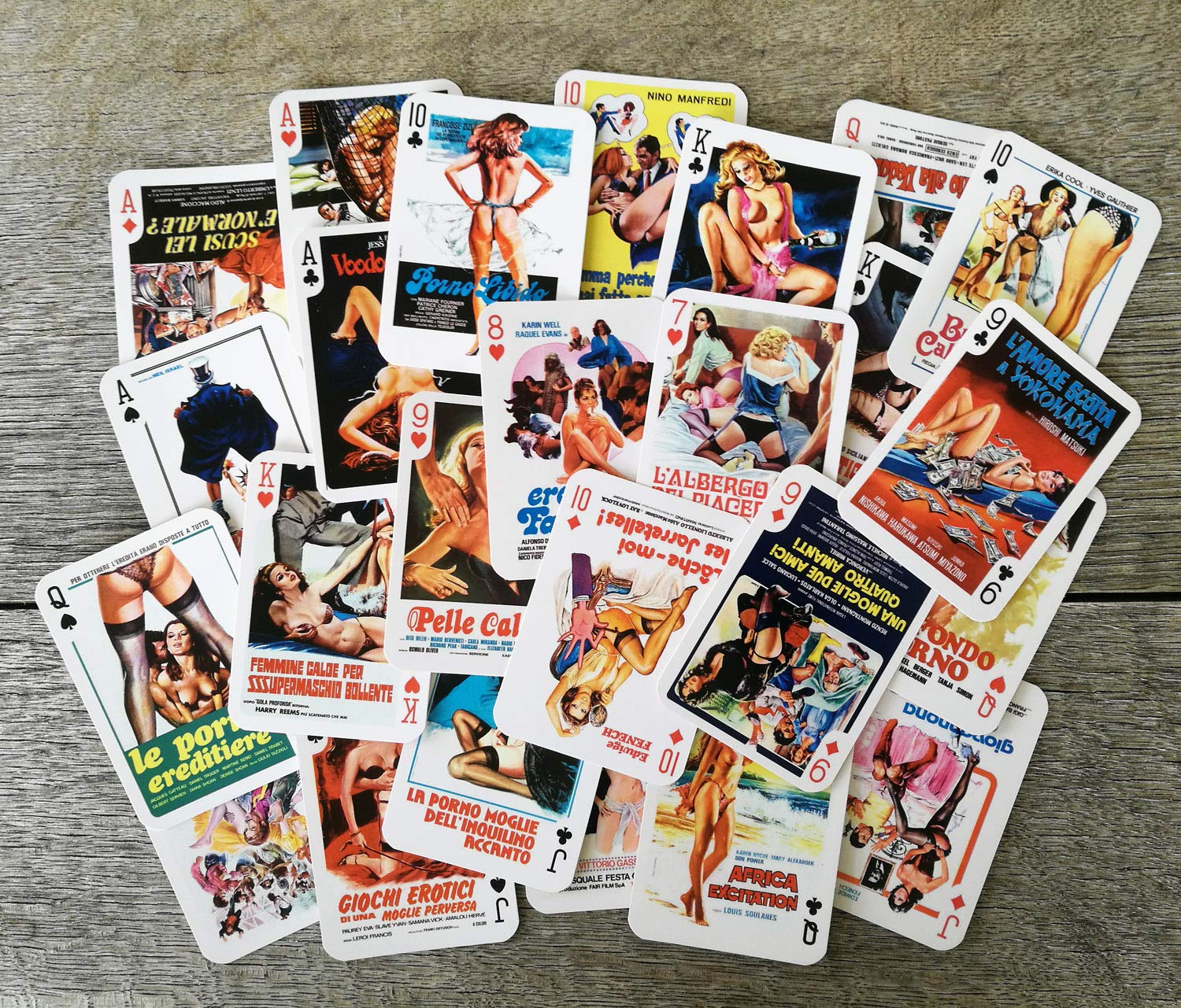 Vintage Sexy Movie Poster Playing Cards - 54 Unique Poker Deck with Classic Sex Comedy Art - Perfect for Poker Nights, Gag Gifts & Collectors