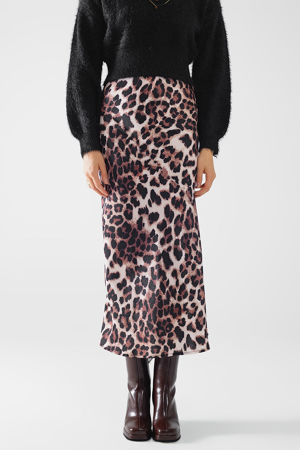 Stylish Leopard Print Midi Flared Skirt for Women - Perfect for Casual Outings, Office Wear & Date Nights