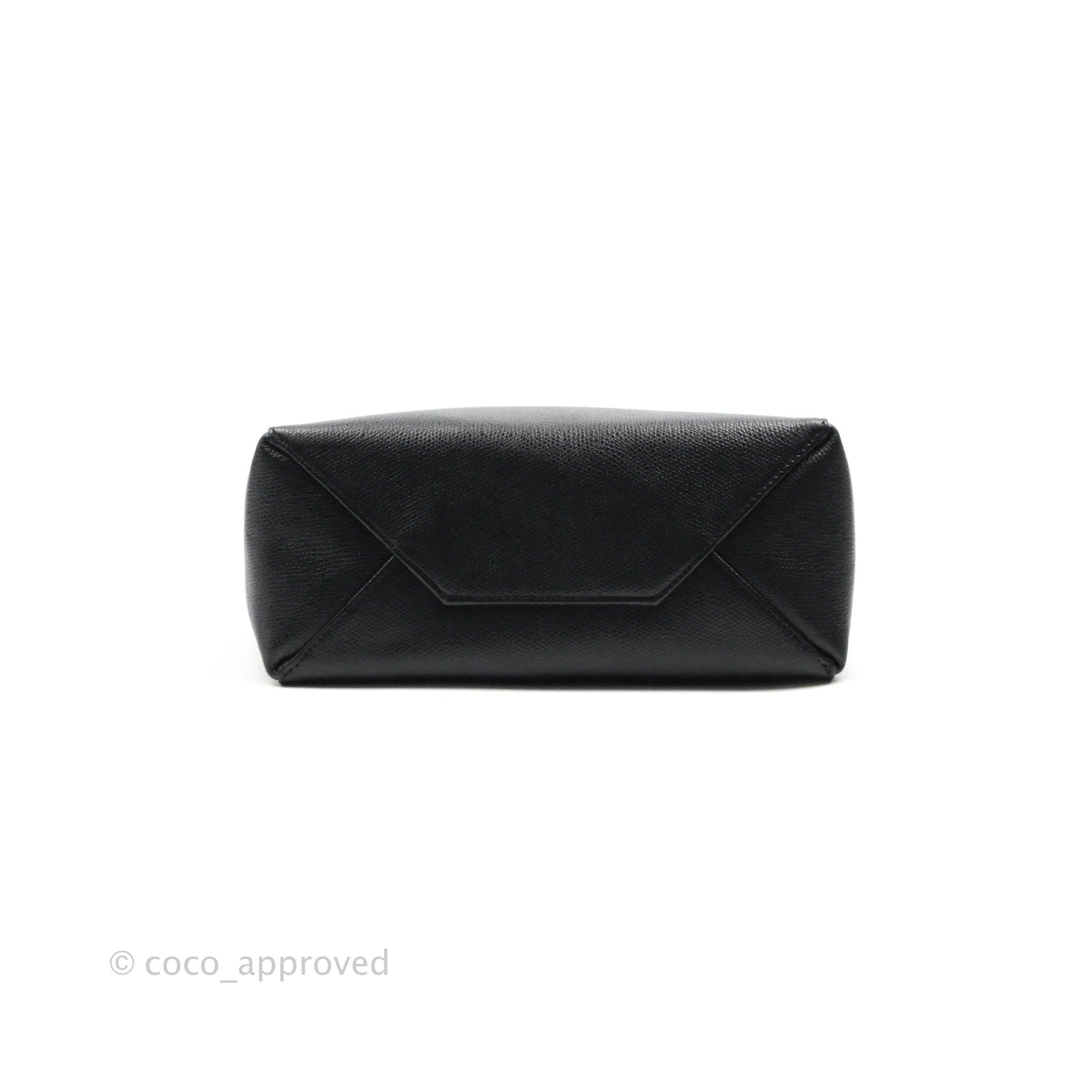 Celine Small Vertical Cabas Tote Bag in Black Grained Calfskin with Silver Hardware - Perfect for Work, Travel & Everyday Luxury
