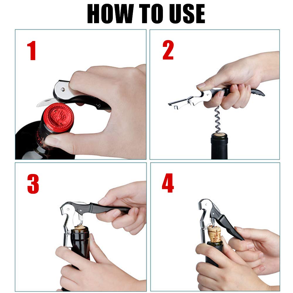 TOPTIE 12-Piece Custom Waiter Corkscrew Wine Openers with Foil Cutter - Multi-Functional Bottle Opener for Beer & Wine - Perfect for Restaurants, Bars, Parties & Home Entertaining