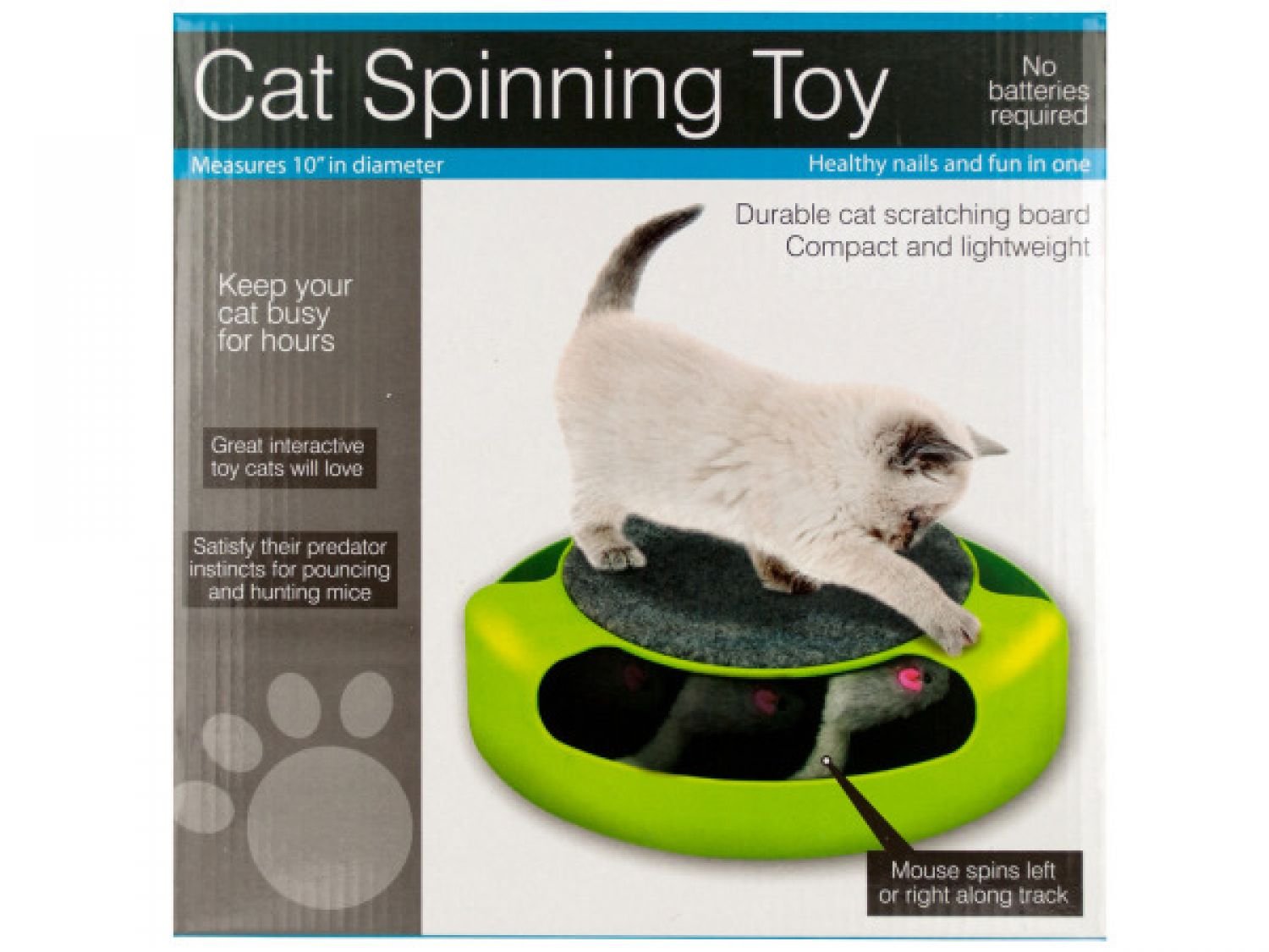 StarSun Depot Cat Scratch Pad Spinning Toy with Mouse - Set of 4 Interactive Cat Toys for Indoor Play, Exercise & Stress Relief - Durable Pet Supplies for Kittens & Adult Cats