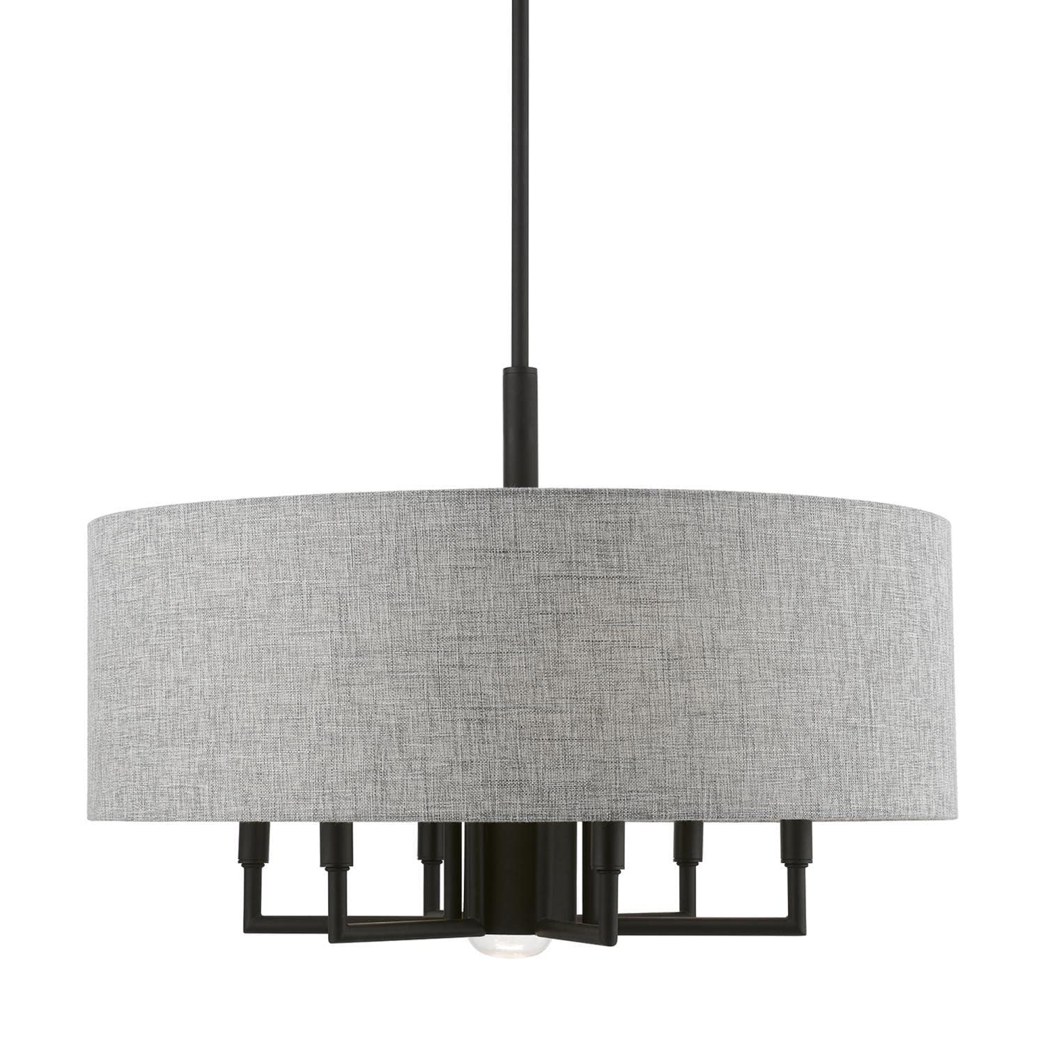 Livex Lighting 46736-04 Dakota Black Pendant Chandelier - Modern Ceiling Light Fixture for Dining Room, Kitchen Island or Bedroom