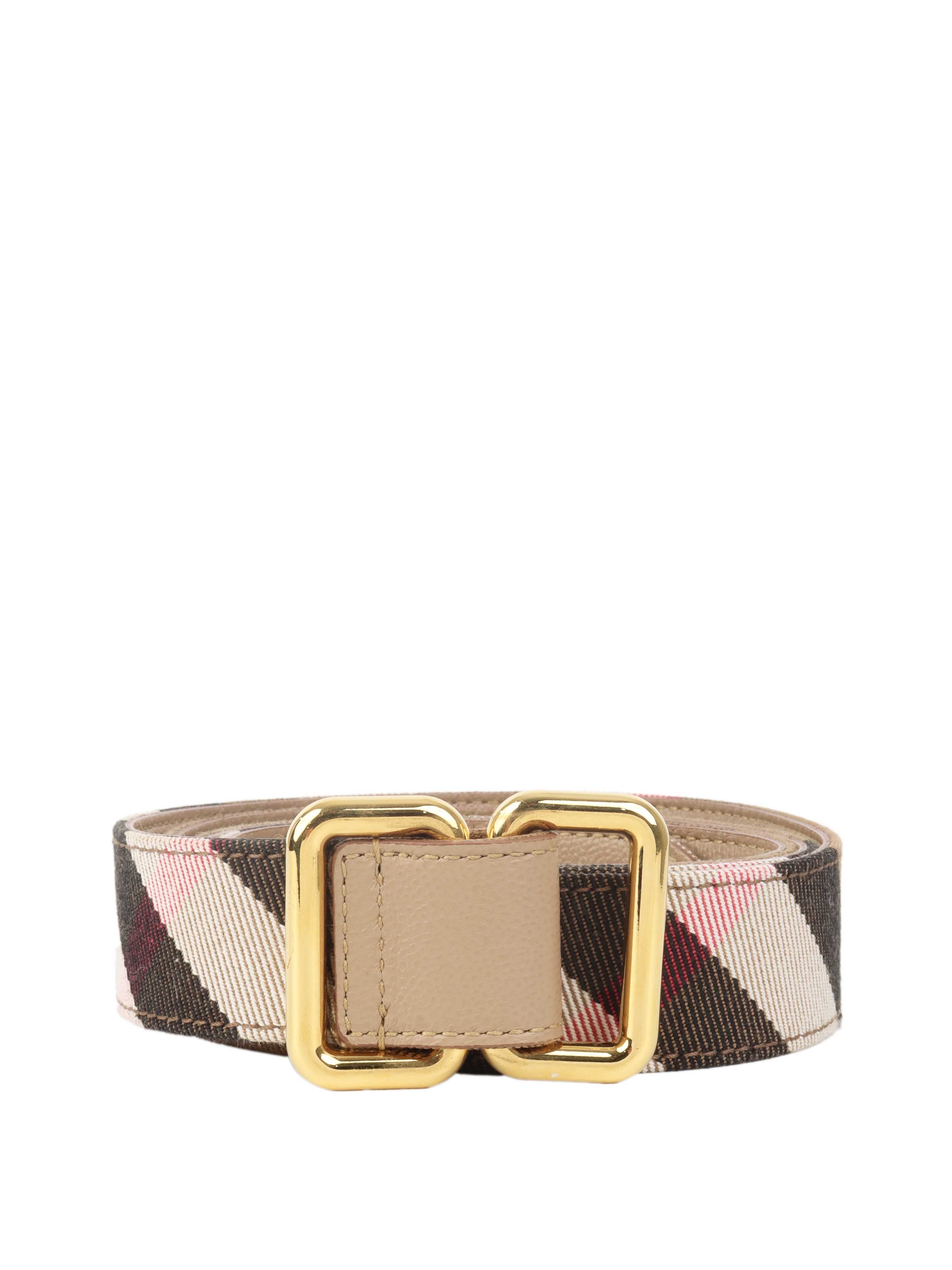 Burberry Signature Check Reversible Belt for Men & Women - Classic Plaid Design, Adjustable Leather Strap - Perfect for Casual, Office & Formal Outfits
