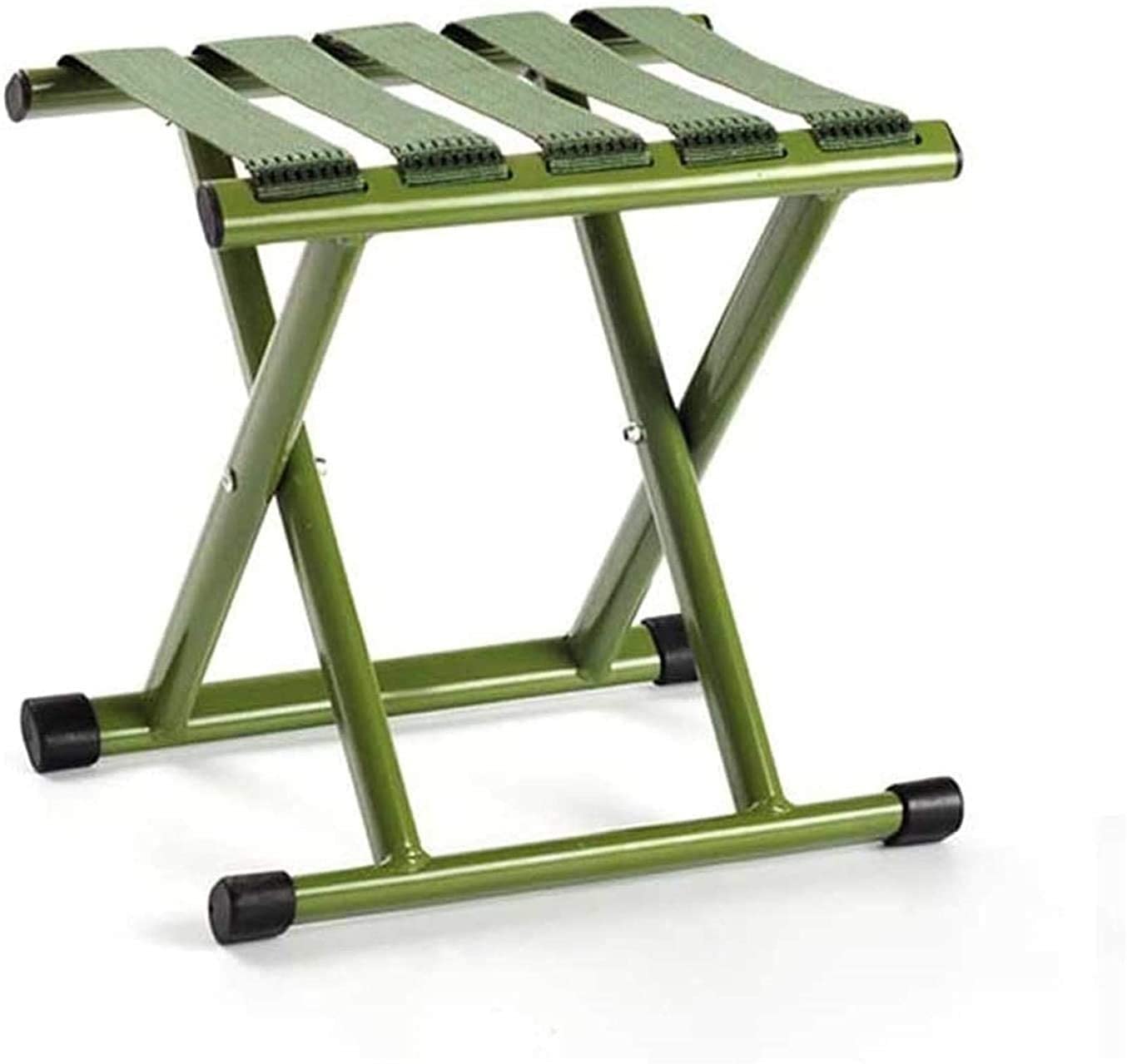 Portable Folding Stool - Compact Green Heavy-Duty Camping Chair for Adults, Steel Collapsible Stool for Outdoor Camping, Fishing, Hiking & Picnics | Lightweight & Durable Travel Seat