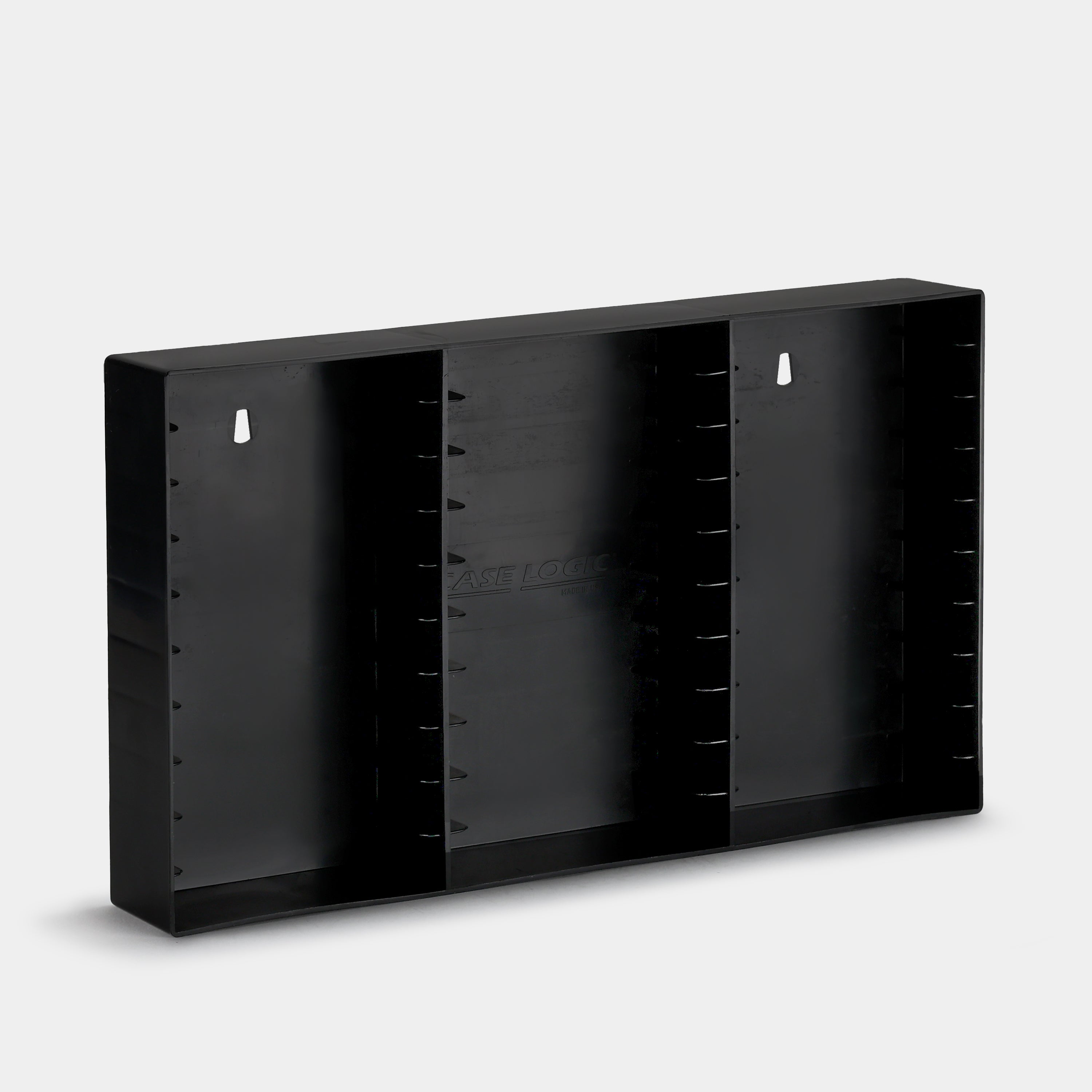 Case Logic Black Plastic Wall Mount Cassette Storage Organizer - Holds 30 Cassettes | Perfect for Music Lovers, Vintage Audio Collectors & Home Organization