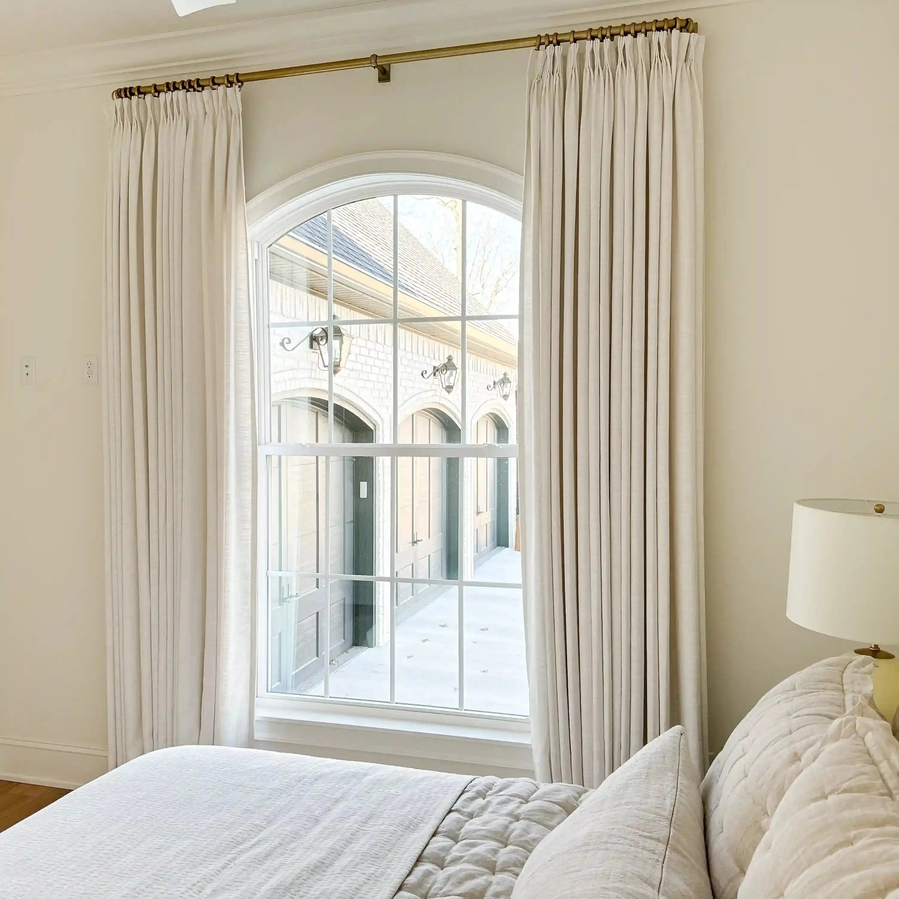 Linen Curtains Unlined Ivory White - Light Filtering Window Drapes for Living Room & Bedroom
