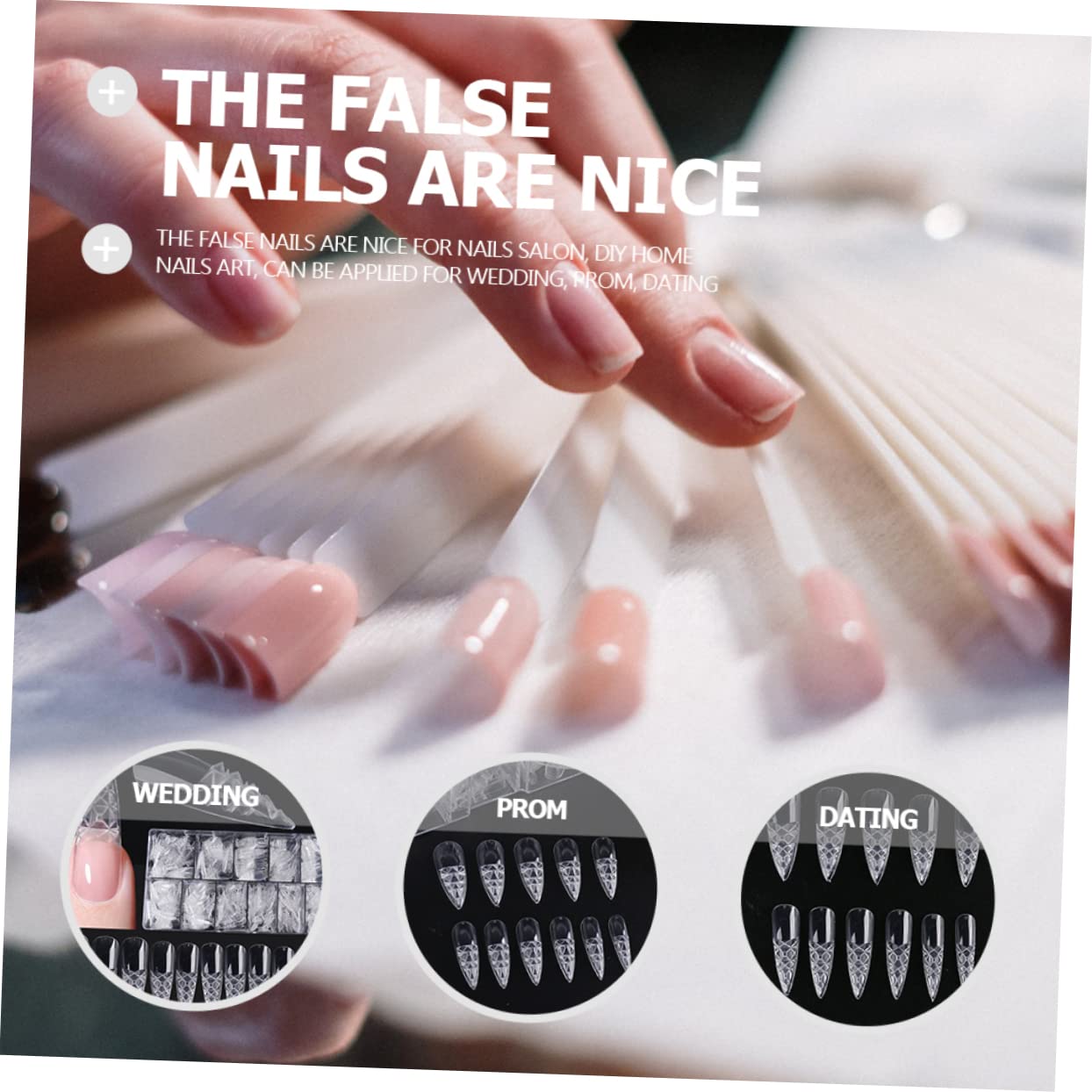 Beavorty 500pcs False Toenails Kit - Detachable Fake Nails for Bitten Nails, DIY Nail Art Tips & Patches | Perfect for Home Manicure, Salon Nail Extensions & Toe Nail Repair