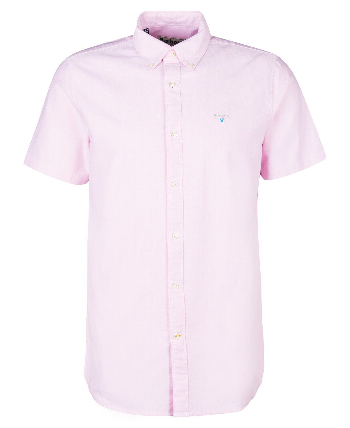 BARBOUR Oxford Short Sleeve Tailored Cotton Shirt for Men - Classic Pink Casual Button Down Shirt for Office, Summer & Outdoor Wear