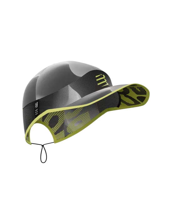 Compressport Unisex Pro Racing Cap - Lightweight, Breathable Running Hat for Men & Women - Black, White, Safety Yellow - Ideal for Marathon, Cycling, Triathlon & Outdoor Sports